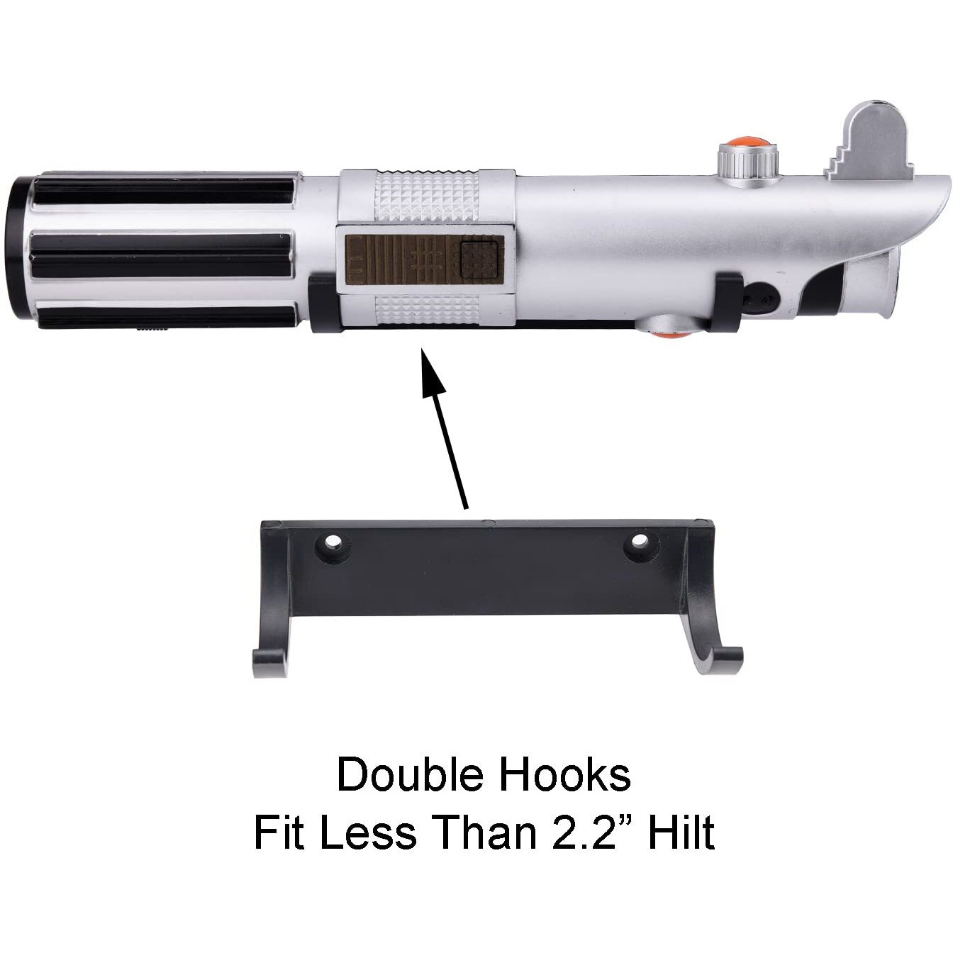 Lekusha Lightsaber Hilt Wall Mount Holder Light Saber Hilt Display Rack Hook Stand  Compatible For Any Lightsaber Hilt  Black Pack Of 4