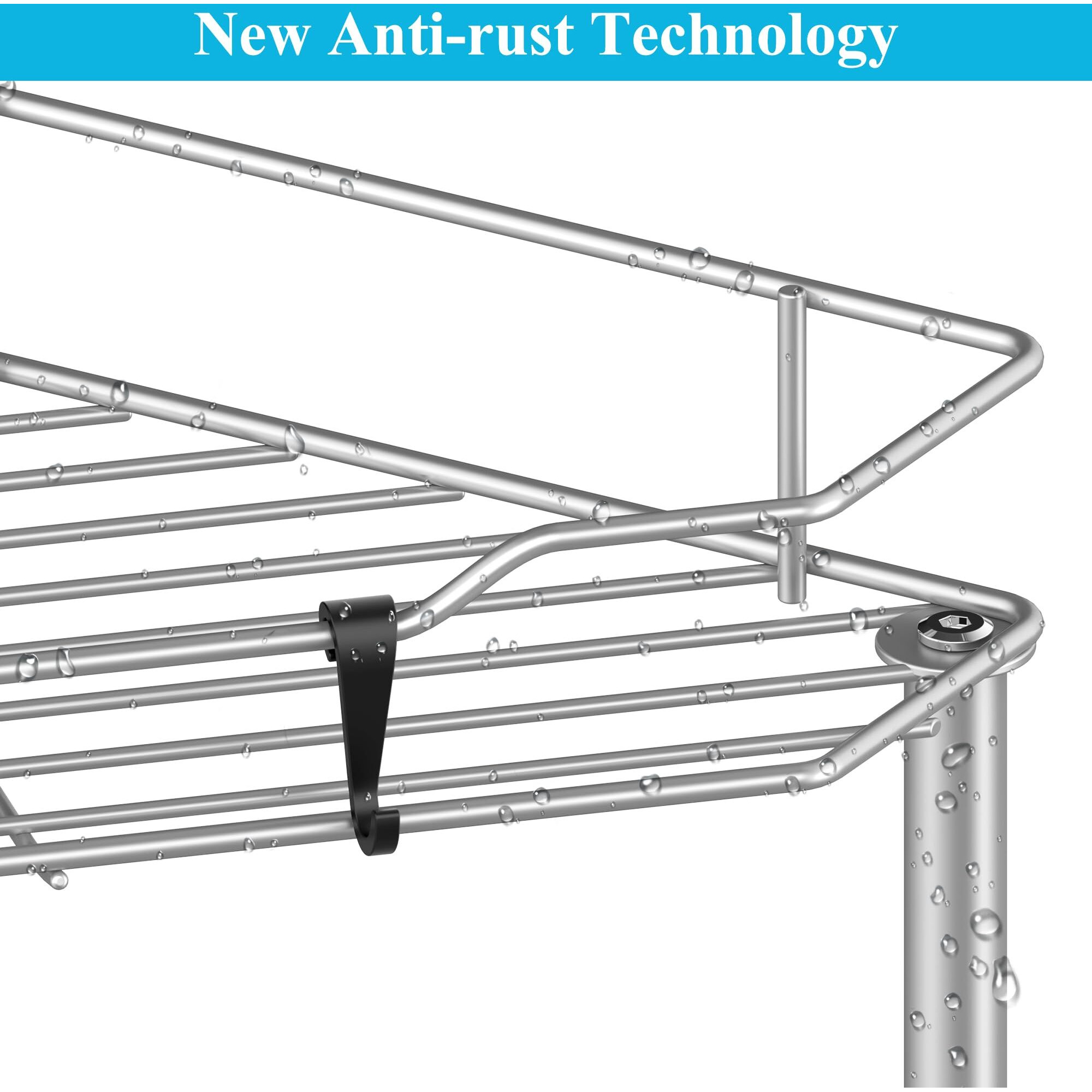 Huggiegems 3 Tier Floor Standing Corner Shower Caddy Organizer Shelf With Hooks  Bathroom Shelves Stand Rack  Gray