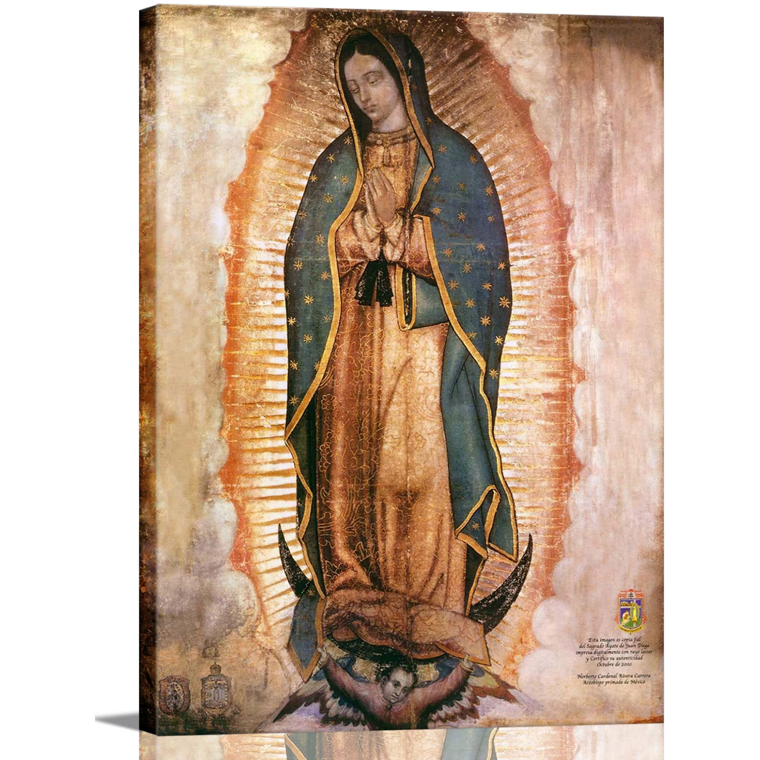 Mexico Our Lady Of Guadalupe Portrait Canvas Wall Art Decor Religious Catholic Poster Prints Picture For Altar Living Room Bedroom Decoration Lamina Enmarcada De Nuestra Seora De Guadalupe