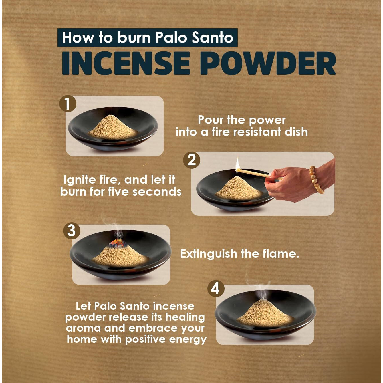 Palo Santo Powder 4Oz Natural And Sustainable From Peru Incense Powder For Smudging  Energy Cleansing  Meditation - Sustainably Harvested Aromatic Resin Organic Incense