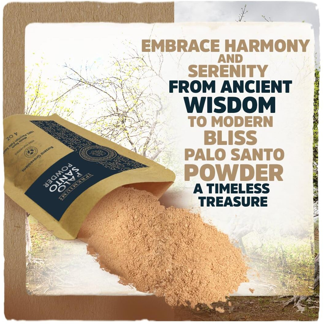 Palo Santo Powder 4Oz Natural And Sustainable From Peru Incense Powder For Smudging  Energy Cleansing  Meditation - Sustainably Harvested Aromatic Resin Organic Incense