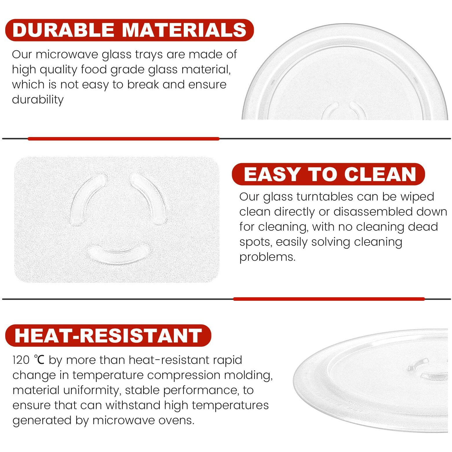 Puxyblue 4393799 4393751 Microwave Glass Tray Fit For Whirl-Pool & Ken-More & May-Tag Replaces For 8206226 30Qbp4185 Ap3130793 Ps373741 Microwave Glass Plate Turntable (1 Year Warranty)