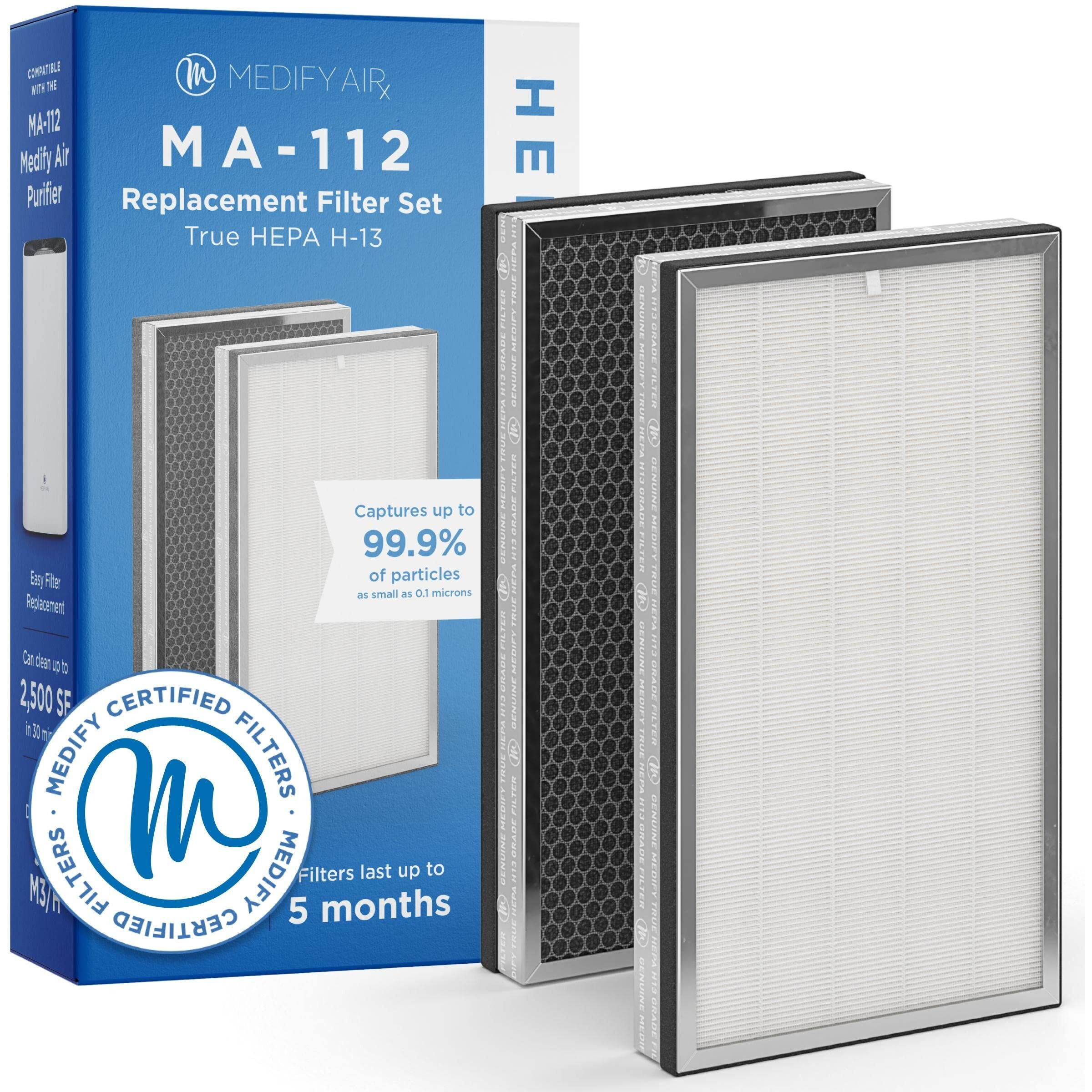 Medify Air Ma-112 Genuine Replacement Filter | For Allergens  Wildfire Smoke  Dust  Odors  Pollen  Pet Dander | 3 In 1 With Pre-Filter  H13 Hepa  And Activated Carbon For 99.7% Removal | 1-Pack