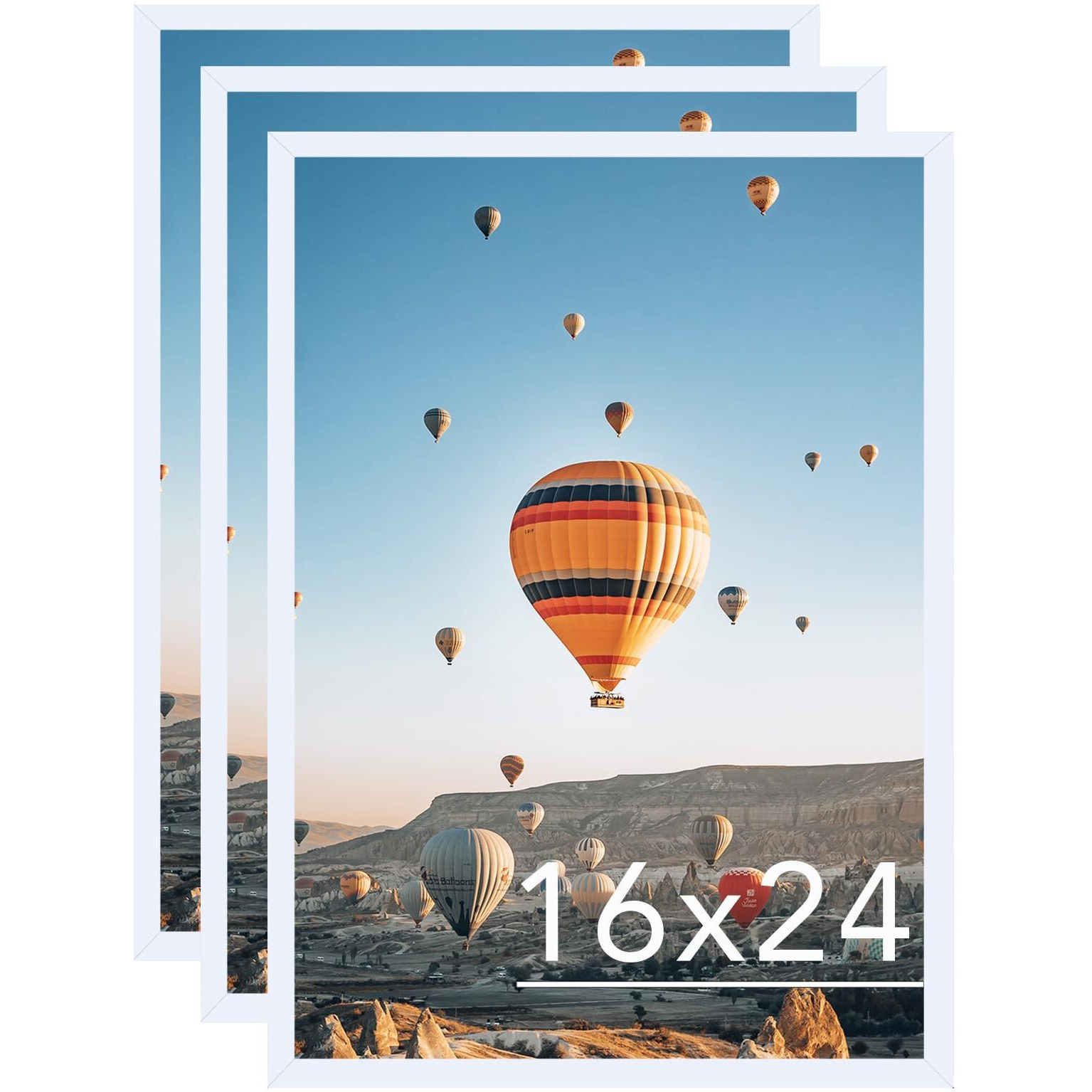 Jcjmy 16X24 Picture Frame Set Of 3 White For Poster Photo Picture And 40X60 Cm Canvas  Horizontal And Vertical Formats For Wall Hanging  16 X 24 Wall Gallery Poster Photo Frame 3 Pack  White