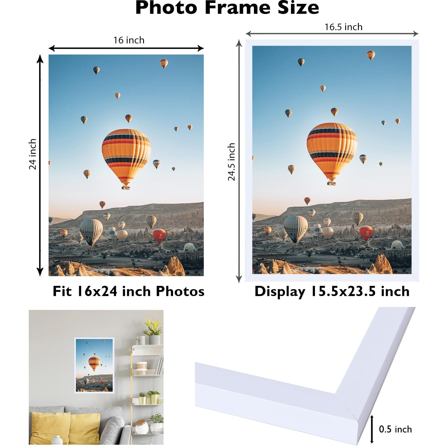 Jcjmy 16X24 Picture Frame Set Of 3 White For Poster Photo Picture And 40X60 Cm Canvas  Horizontal And Vertical Formats For Wall Hanging  16 X 24 Wall Gallery Poster Photo Frame 3 Pack  White