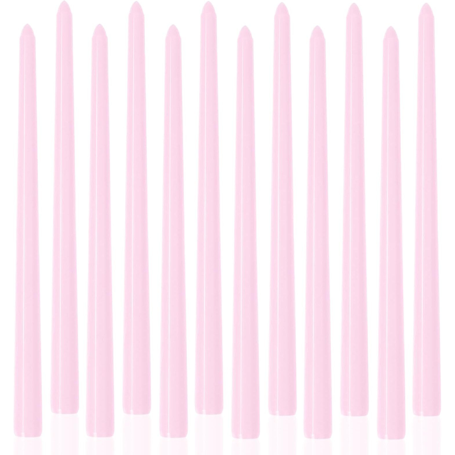 Lpusa Light Pink Tall Taper Candles 12 Inch Unscented Smokeless Long Tall Tapered Candle For Candlesticks Sticks Wedding Advent Home Decor Dinner Christmas