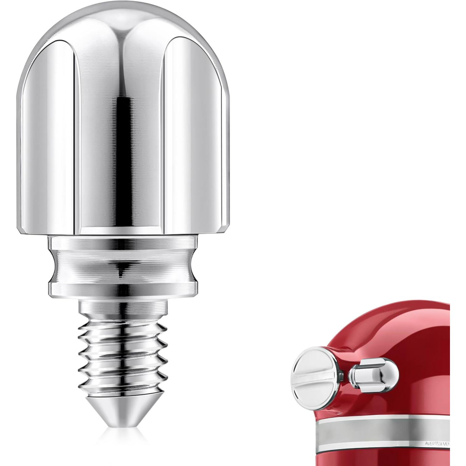 Attachment Knob Thumb Short Screw Fit For Kitchenaid Mixers With Screw-On Hup Cap  Upgraded 6061 Aluminum Long Screw Head Knob Replacement Parts  Replaces 9709194  4162142  240374 Etc  Chrome