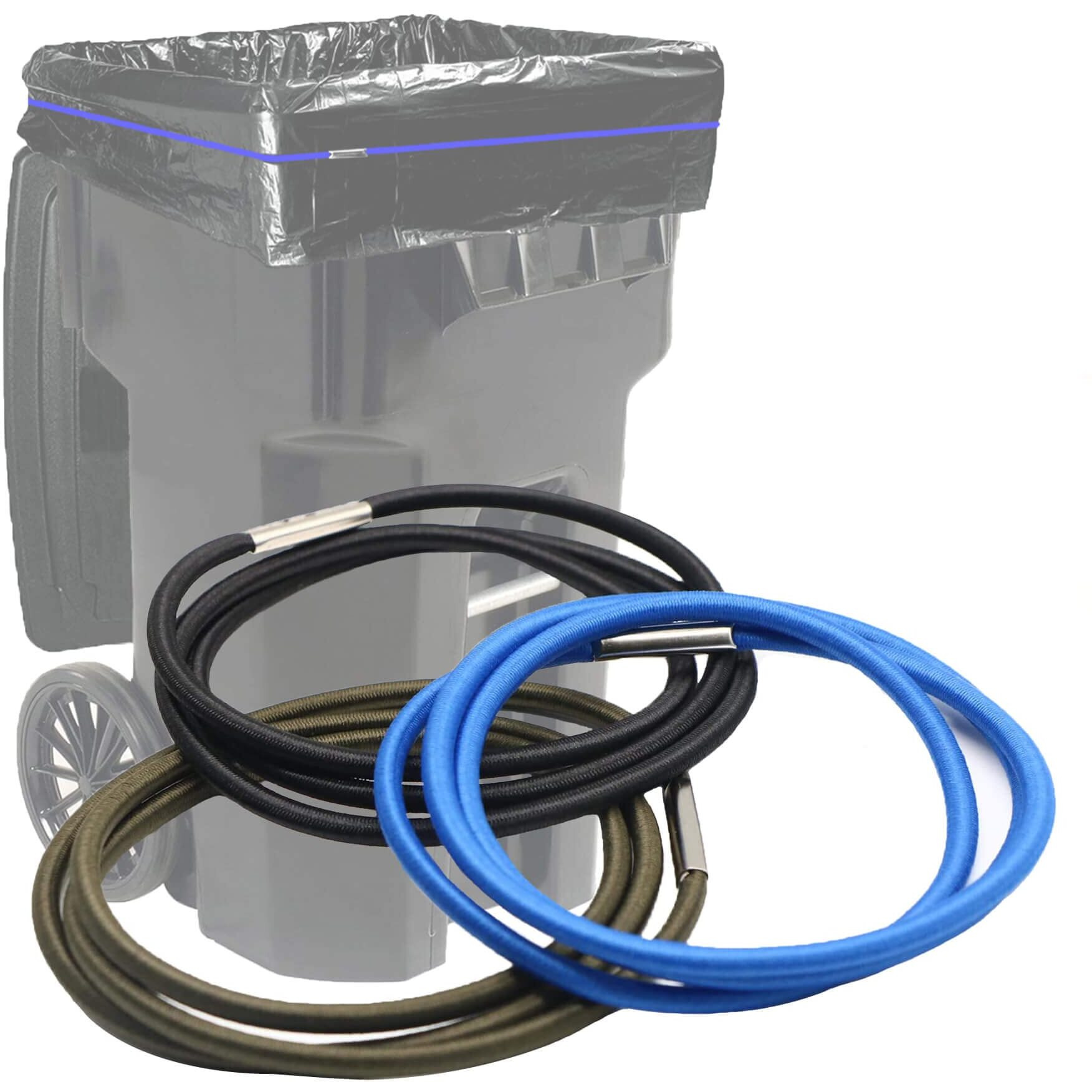 Trash Can Bands Set Of 3  Fits 55  65  96 Gallon Trash Cans  Extra Large Rubber Bands For Big Garbage Can Bag  Durable Kitchen Trash Bag Bands  Heavy Duty Moving Bands In Black Blue  And Olive Green