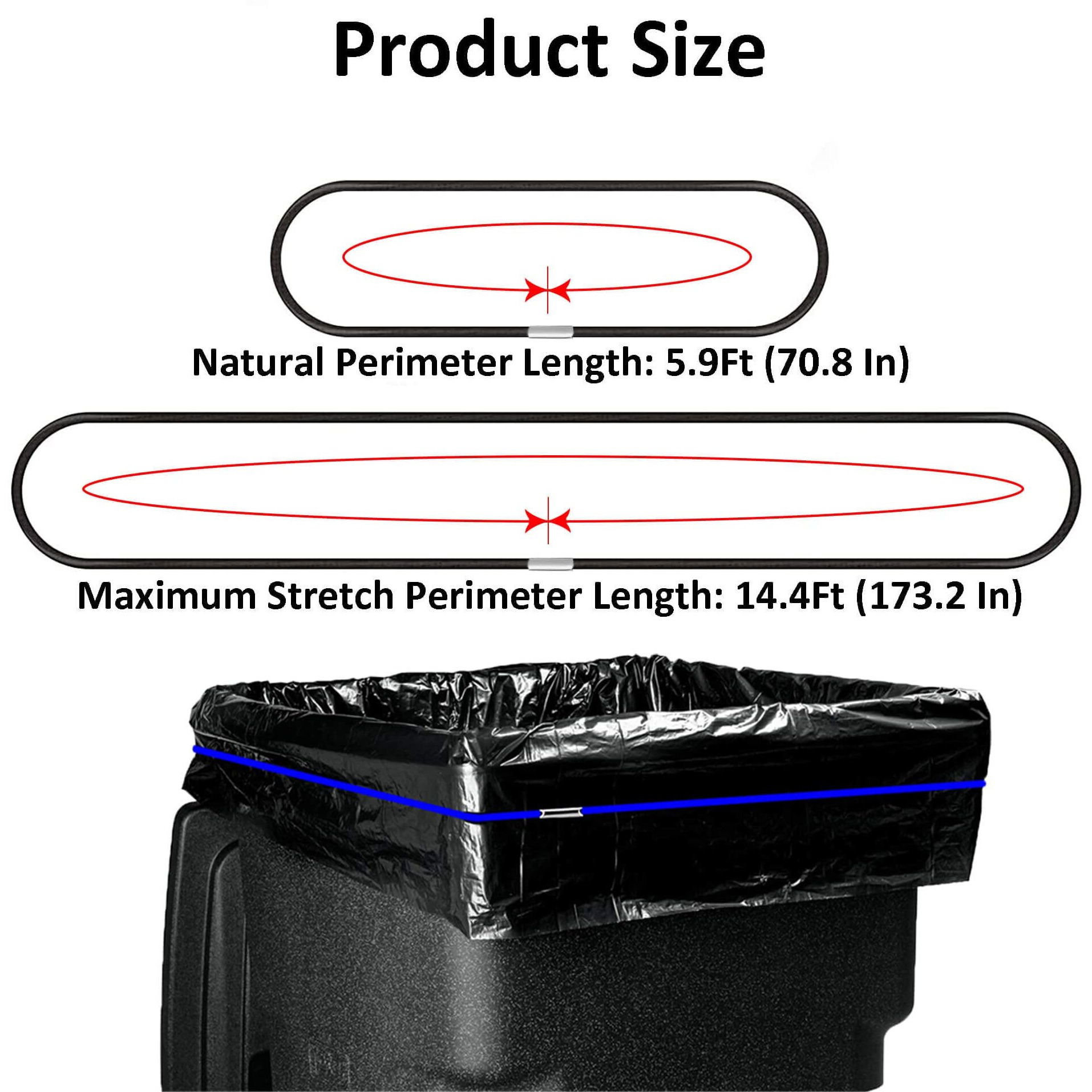 Trash Can Bands Set Of 3  Fits 55  65  96 Gallon Trash Cans  Extra Large Rubber Bands For Big Garbage Can Bag  Durable Kitchen Trash Bag Bands  Heavy Duty Moving Bands In Black Blue  And Olive Green