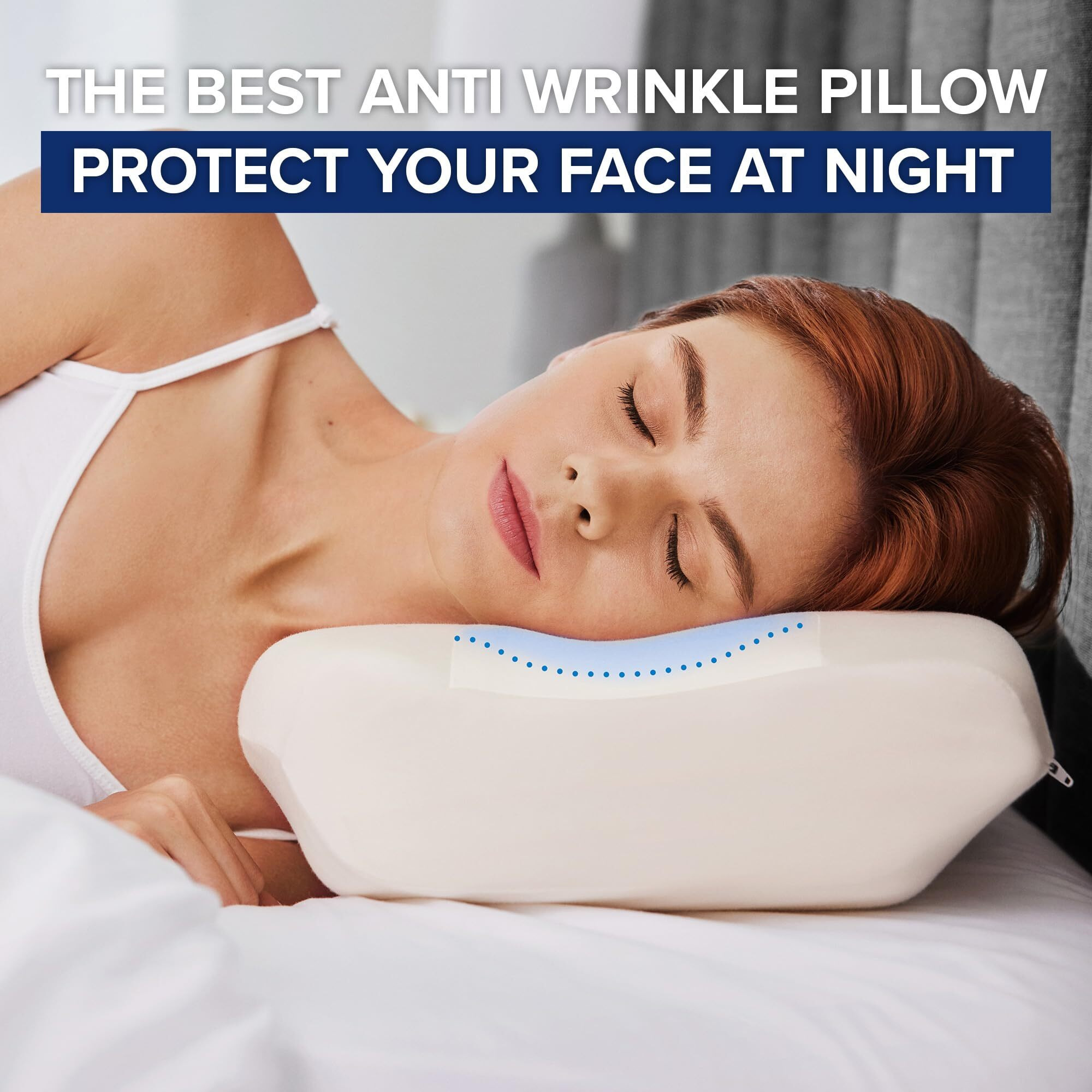 Nextsleep The Best Anti Wrinkle Side Sleeper Pillow  Anti Aging Beauty Pillow  Prevent And Stop Sleep Wrinkles  Additional Satin Case Included  100 Night Sleep Trial  Certipur-Us