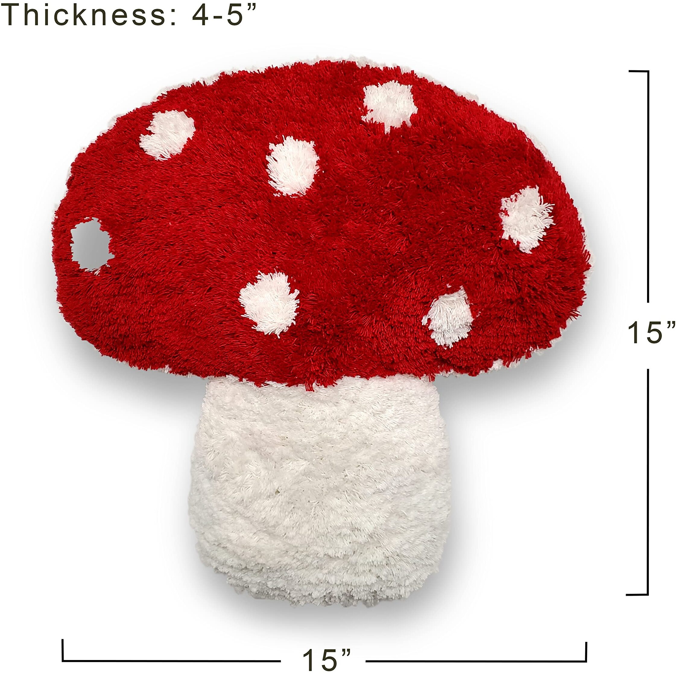 Dreamstall Mushroom Throw Pillow Tufted Mushroom Shape Decorative Cushion 15  X 15  - Mushroom Decor For Bed  Couch  Living Room (Red)
