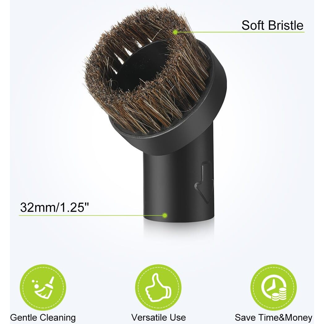 Lanmu Horse Hair Brush Vacuum Attachments Compatible With Dyson V15 V12 V11 V10 V8 V7 V6 Vacuum Cleaner  1.25"" Soft Vacuum Dust Brush Accessories