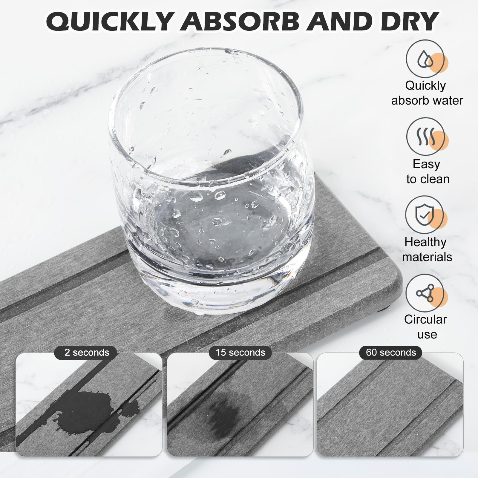 4Pcs Stone Drying Trays For Bathroom Sink  Water Absorbing Stone Tray  Water Absorbent Diatomaceous Earth Tray And Coaster  Diatomite Soap Dish  Drying Stone Soap Tray For Kitchen Counter