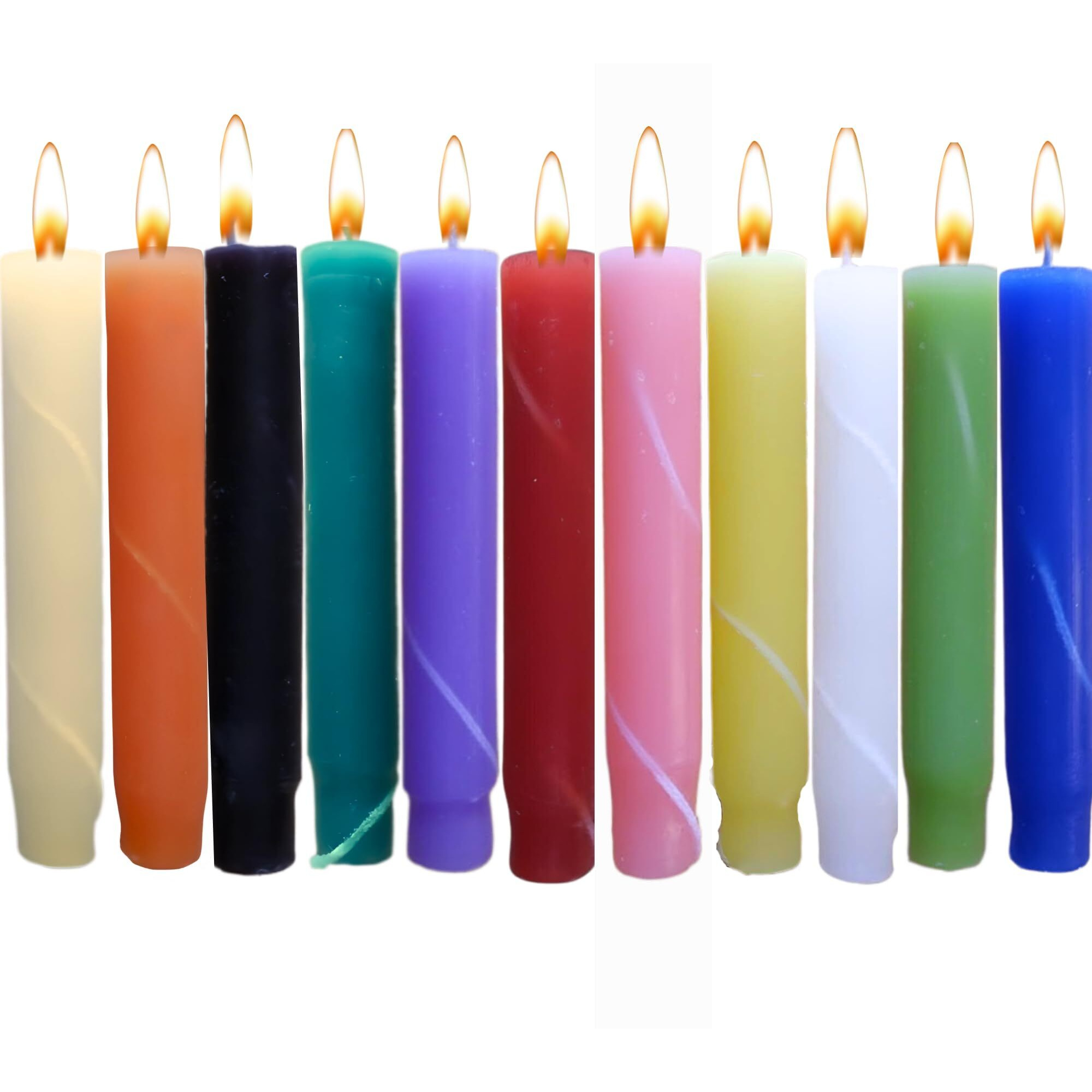 Candlestock Hippie Drippy Drip Candles - Pack Of 11 Dripping Taper Candles - Wine Bottle Melting Candles (1 Of Each Color)