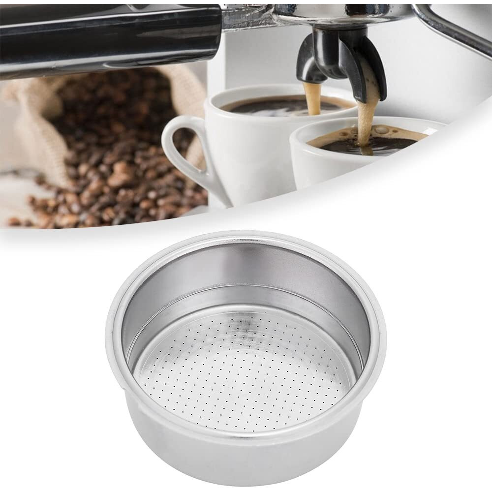 Watris Veiyi Stainless Steel Coffee Filter  Double Cup Coffee 51Mm Pressurized Porous Filter  Double Layer Portafilter Basket  Coffee Machine Replacement Accessories
