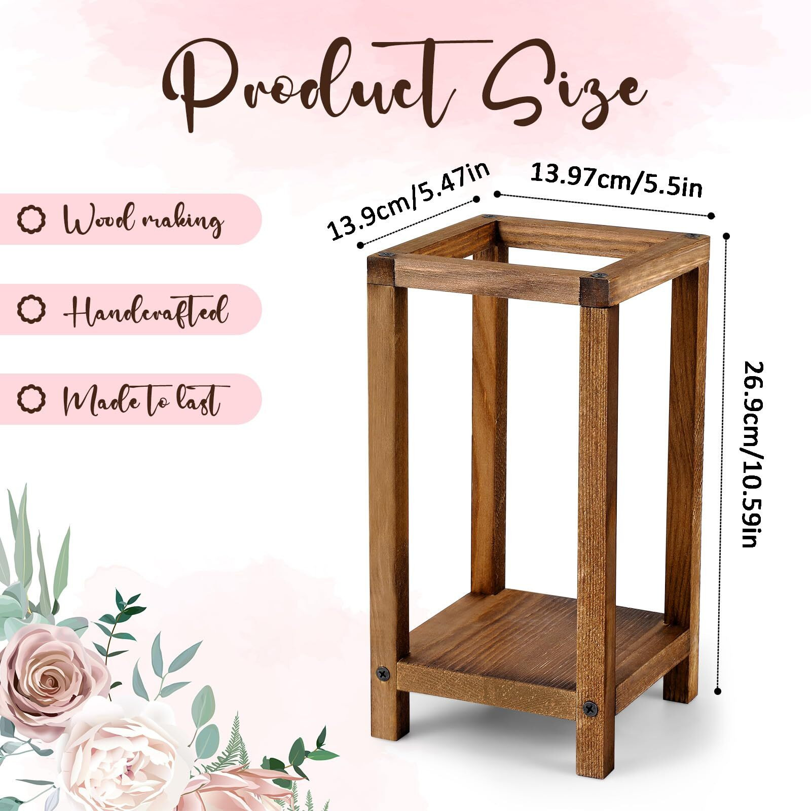 Geelin 10 Pcs Wooden Candle Lantern Wedding Lantern Centerpiece Lantern Candle Holder For Table Fireplace Lantern Decorative Farmhouse Wedding Lantern For Baby Shower(10.59 Inch Brown)