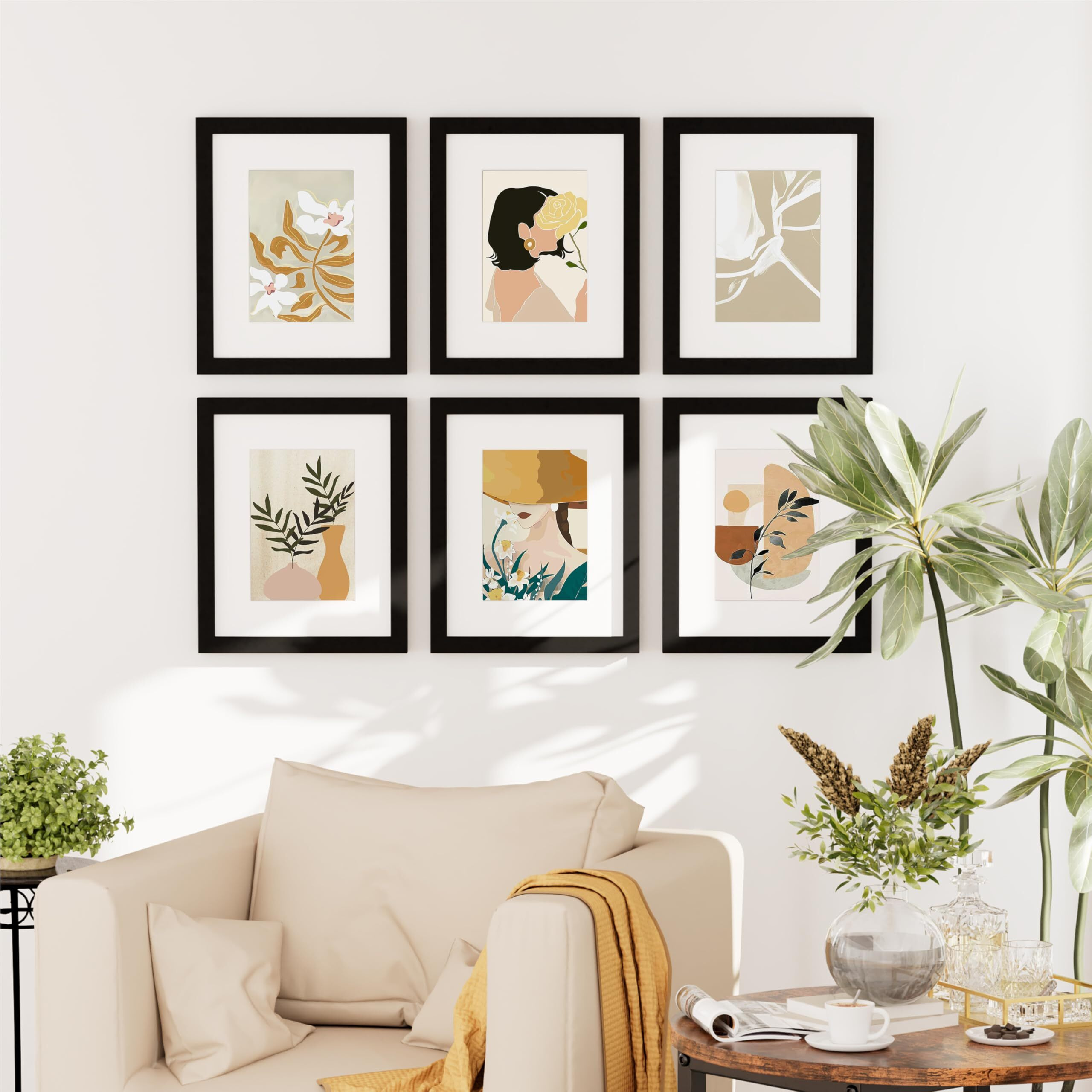 Decoruhome 8X10 Picture Frame Set Of 10  Display Photos 5X7 With Mat Or 8X10 Unmatted For Picture Frames Collage Wall Decor  Black