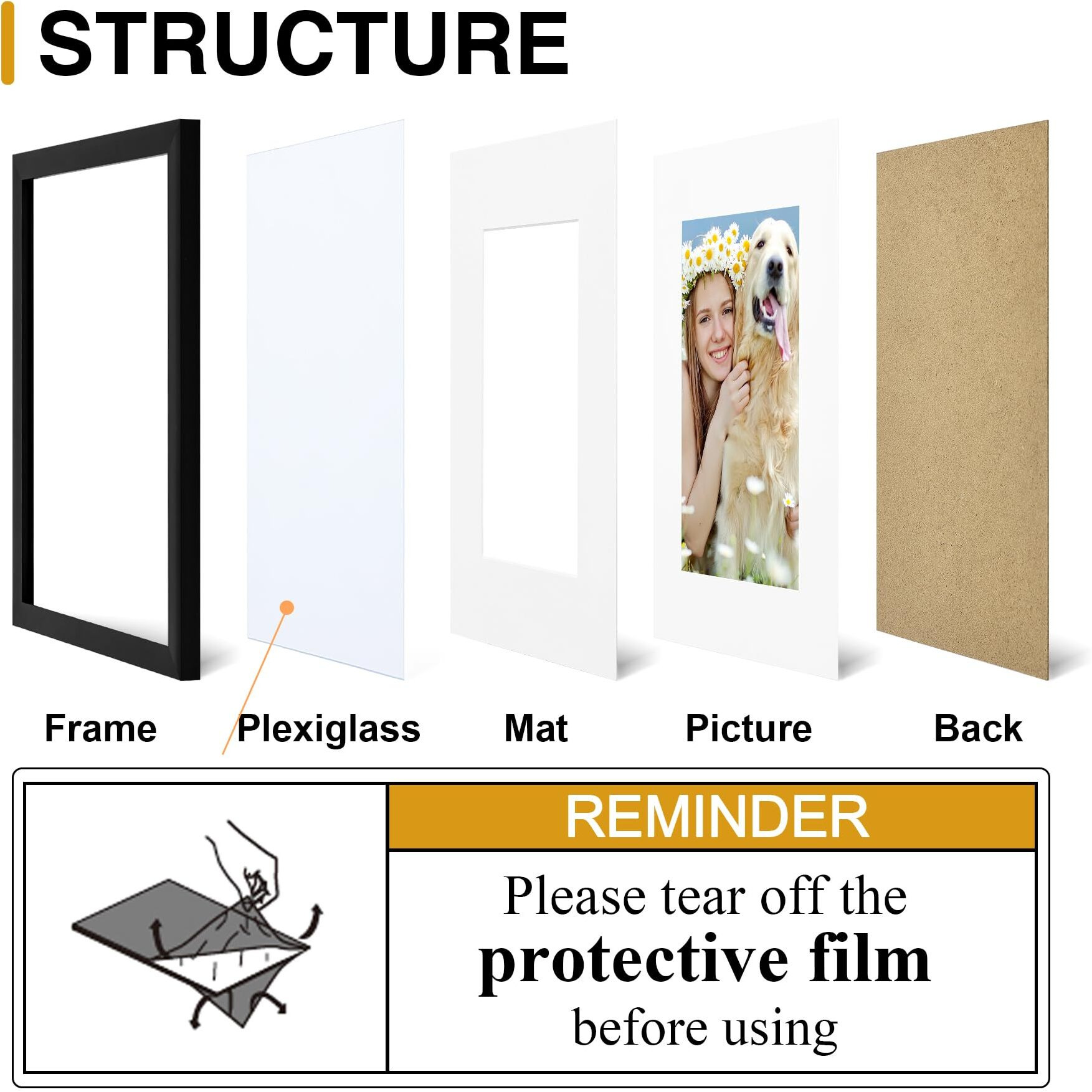Decoruhome 8X10 Picture Frame Set Of 10  Display Photos 5X7 With Mat Or 8X10 Unmatted For Picture Frames Collage Wall Decor  Black