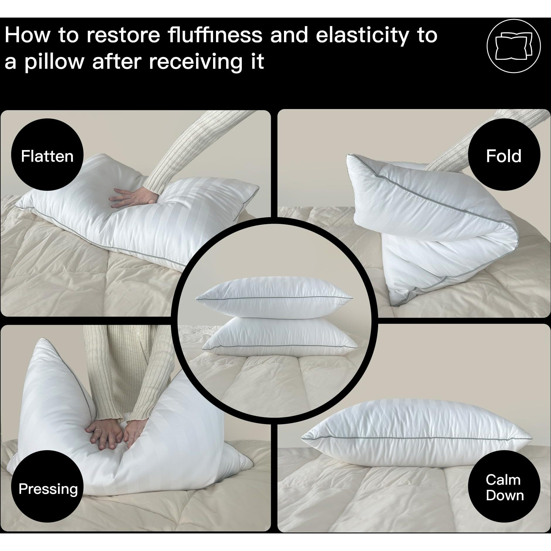 Hotel Grand Fluffy Feather Down Pillow 100% Cotton Queen Size Pillow Set Of 2 Pack Medium Firm Hypoallergenic Pillows For Back/Side Sleeper Bed Pillows 20"&quotX28""(Pack Of 2)