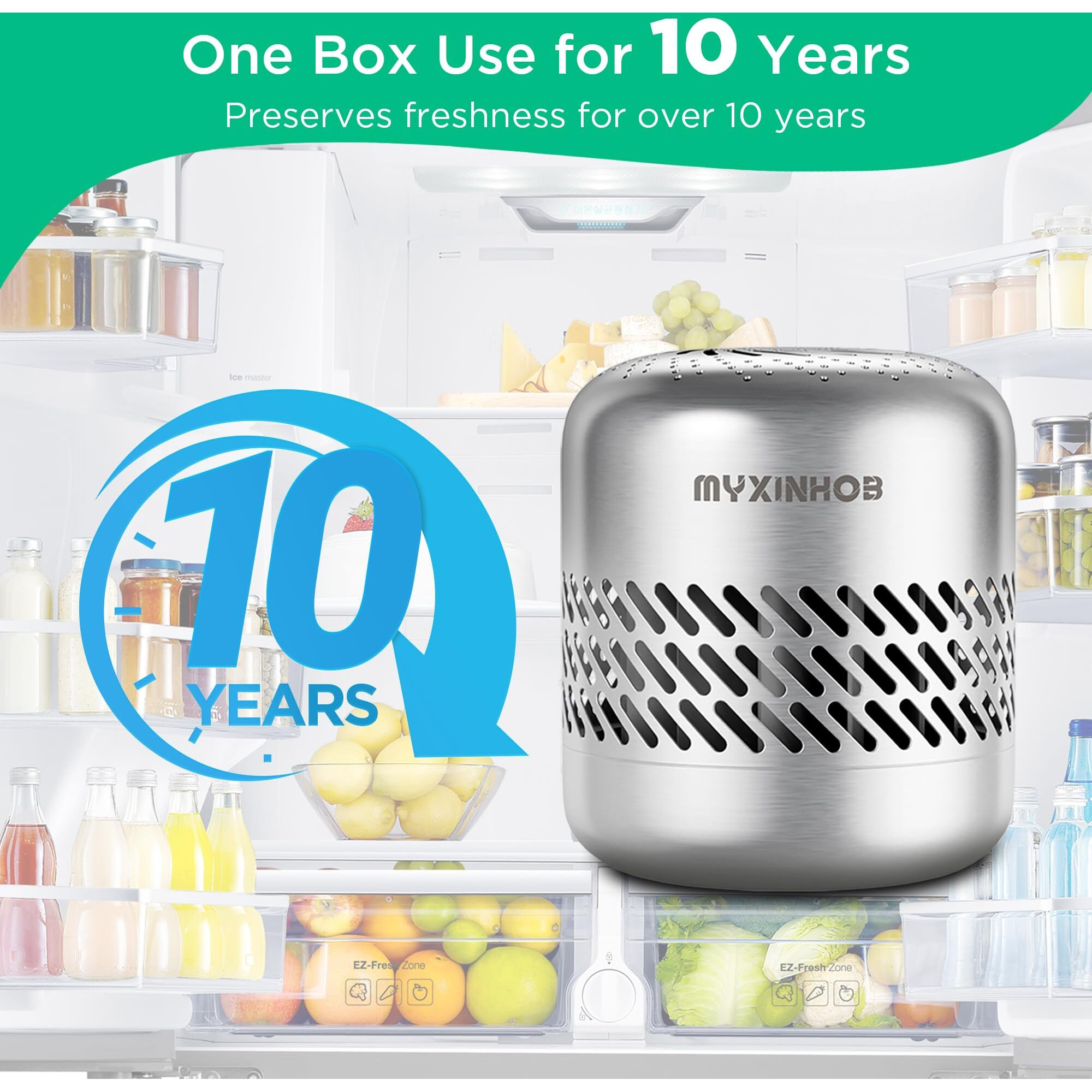 Long-Lasting Refrigerator Deodorizer For Odor Remove Fridge Deodorizer For Smell Remove (Light Grey)