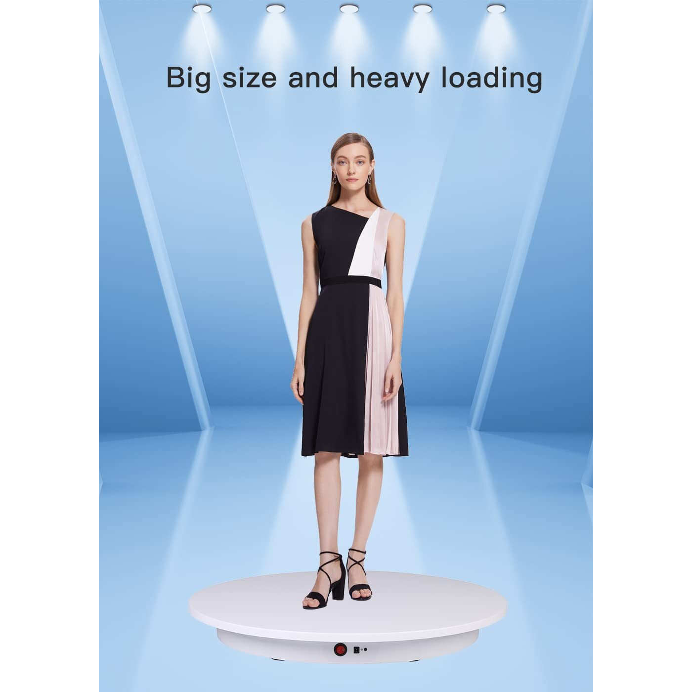 Jayegt Motorized Rotating Display Stand  360 Degree Electric Rotating Potography Turntable For Products Display Live Video Show  Remote Control Angle  Speed (White / 16.5Inch /330Lbs Load/Wired)