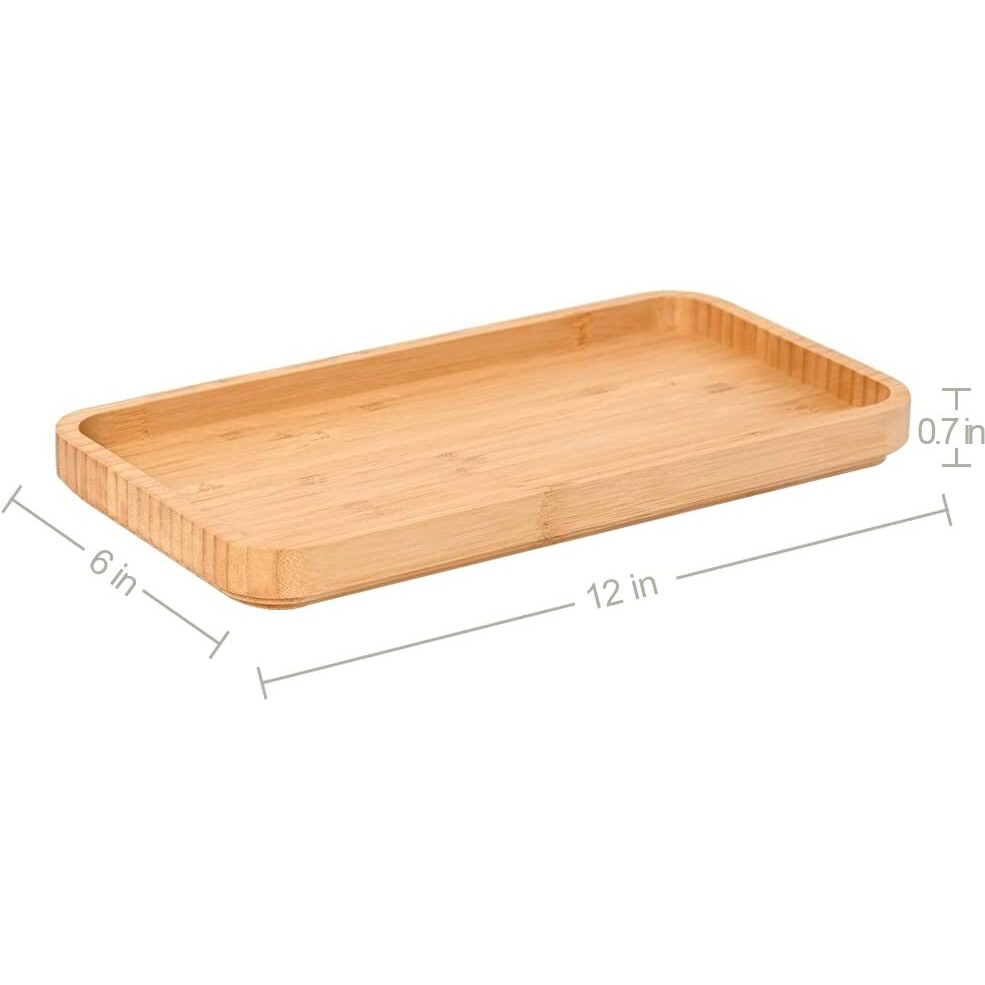 Bamboo Vanity Tray Bamboo Tray Rack Bathroom Counter Tray For Organizing Decor Display Toilet Tank Top Tray  Bamboo Vanity Tray Pallet Bamboo Vanity Tray Rack Bathroom Storage Tray 11.8 X 6 X 0.7In
