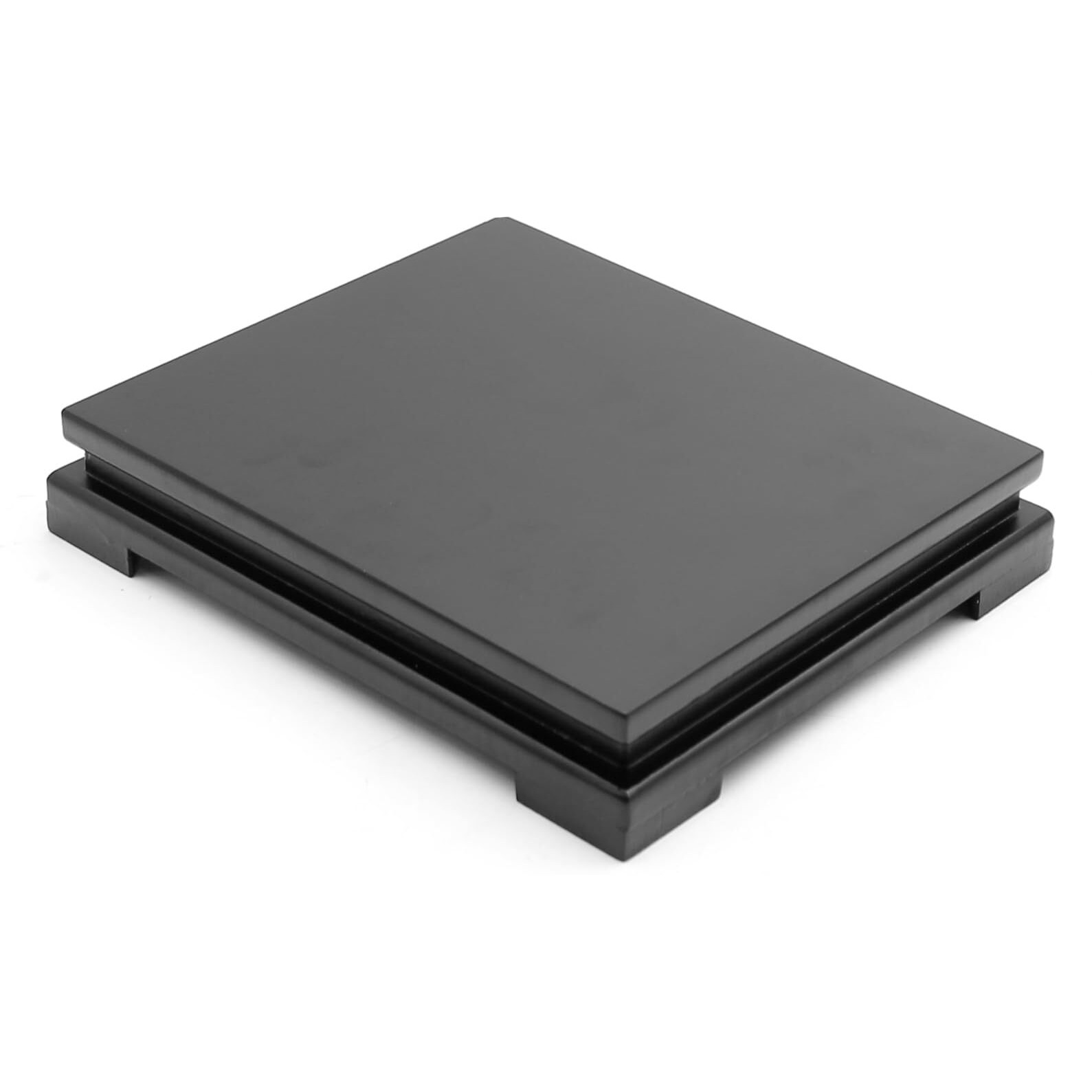 Mdeoosky Wooden Display Stand Rectangle Wood Display Base Display Risers Rectangle Vase Riser Teapot Aquarium Lamp Base Home Decoration 10.23"" W X 8.85"" D X 1.69"" H (Black)