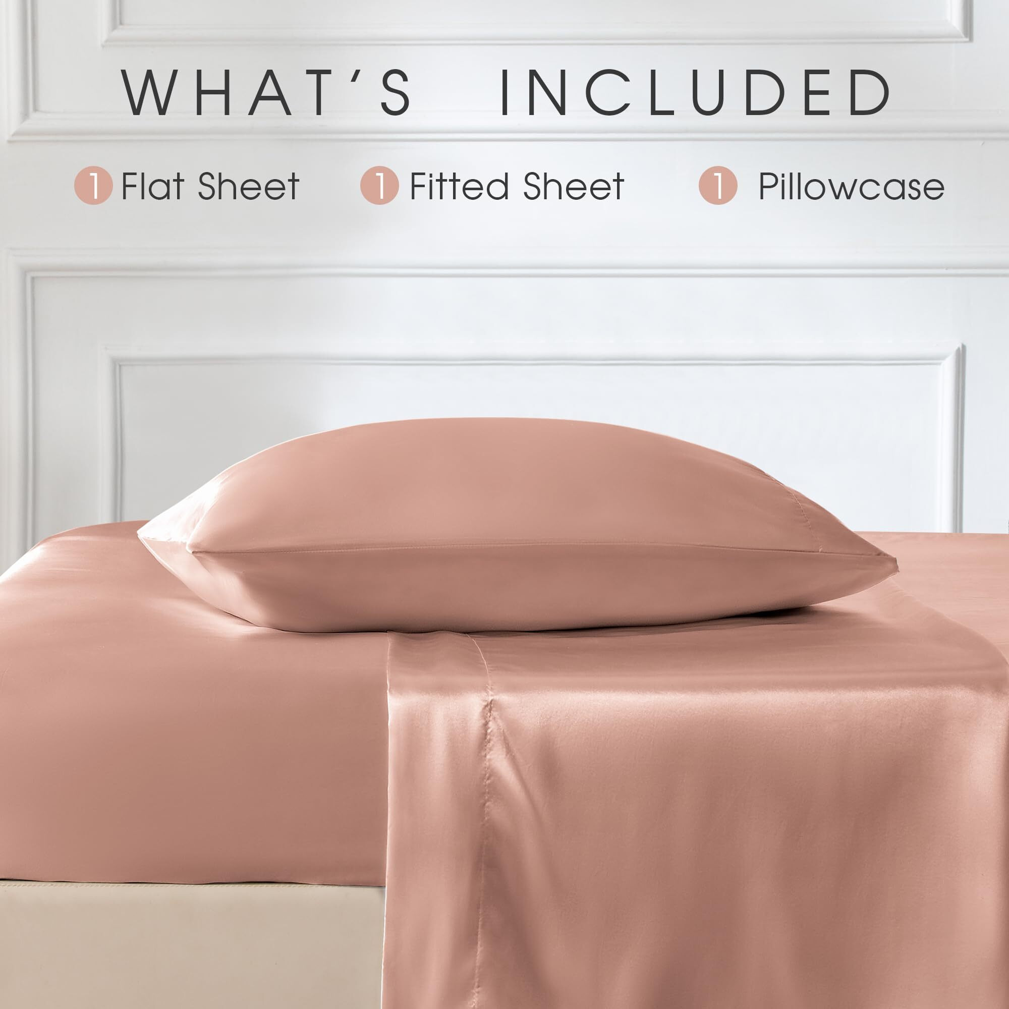 Freshculture Satin Sheets Full Size  Silky Soft Satin Bed Sheets  4 Psc Blush Satin Sheets With Deep Pocket  Similar To Silk Sheets  Luxury Silk Feel Satin Full Sheets Set  Blush