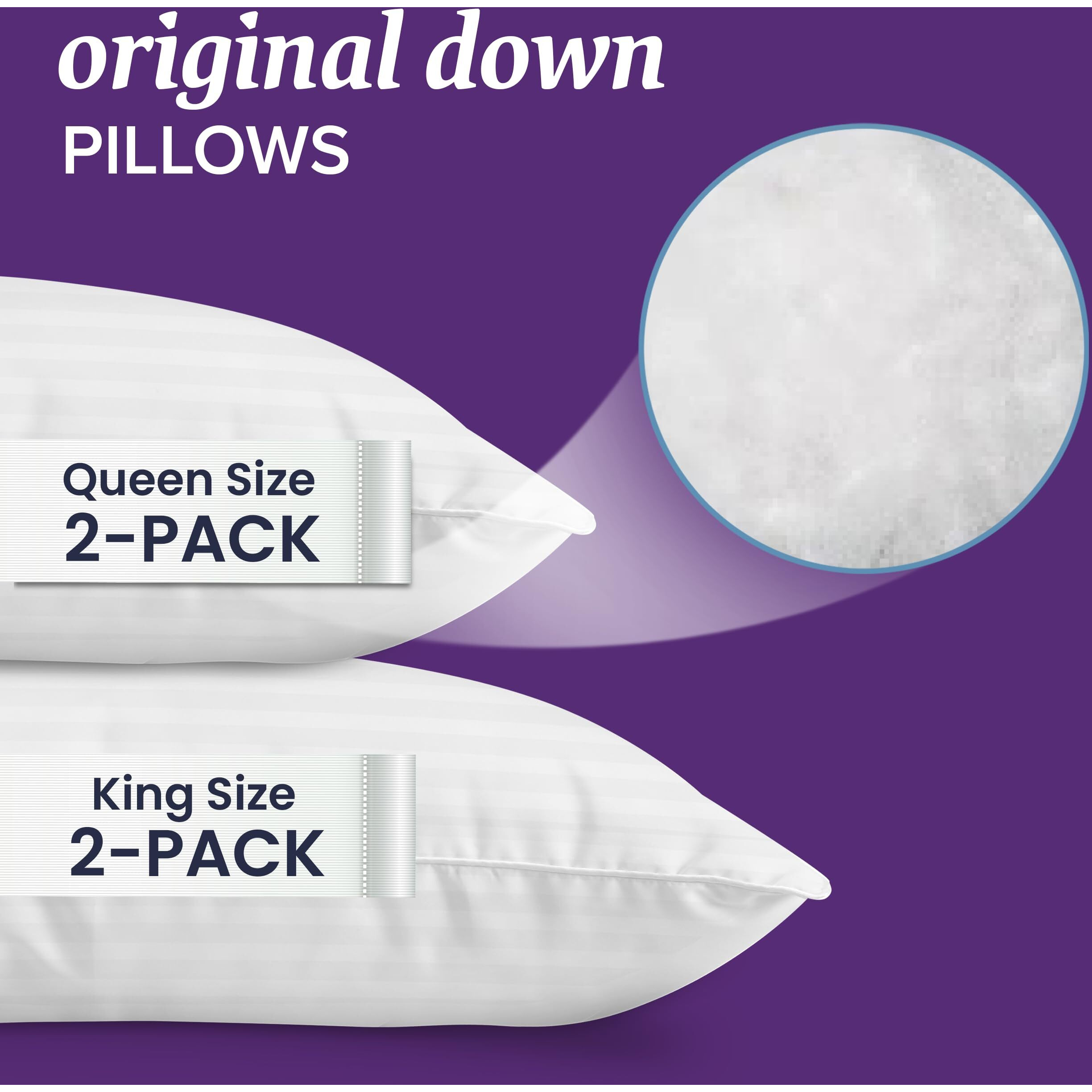 Beckham Hotel Collection Bed Pillows Queen/Standard Size Set Of 2 - Down Pillow For Sleeping - Back  Stomach Or Side Sleepers
