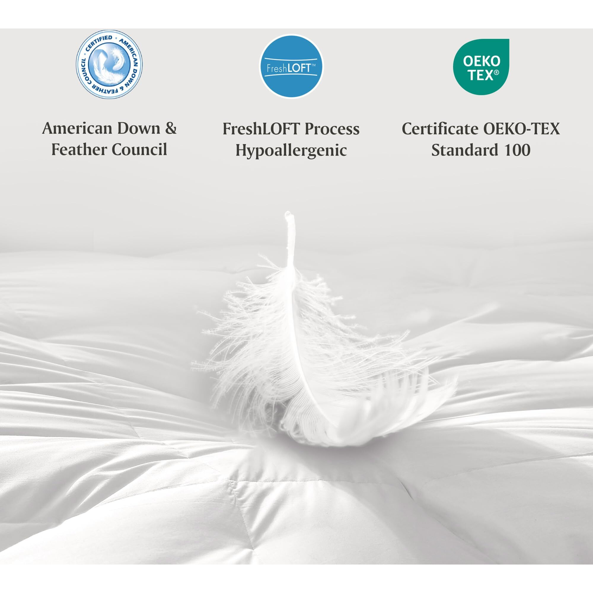 Martha Stewart Mattress Topper King Size - 3 Inch Feather Bed 100% Cotton Cover Fabric- All Seasons Fluffy White Mattress Pad Feather Topper Relieve Back Pain For Bedroom