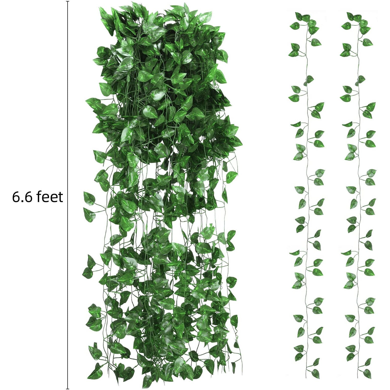 Tbestmax 315 Feet 48 Pack Artificial Ivy Leaf Plants  Green Vine Leaves  Greenery Hanging Garland  Fake Foliage Flowers For Home Kitchen Garden Office Wedding Wall Decor