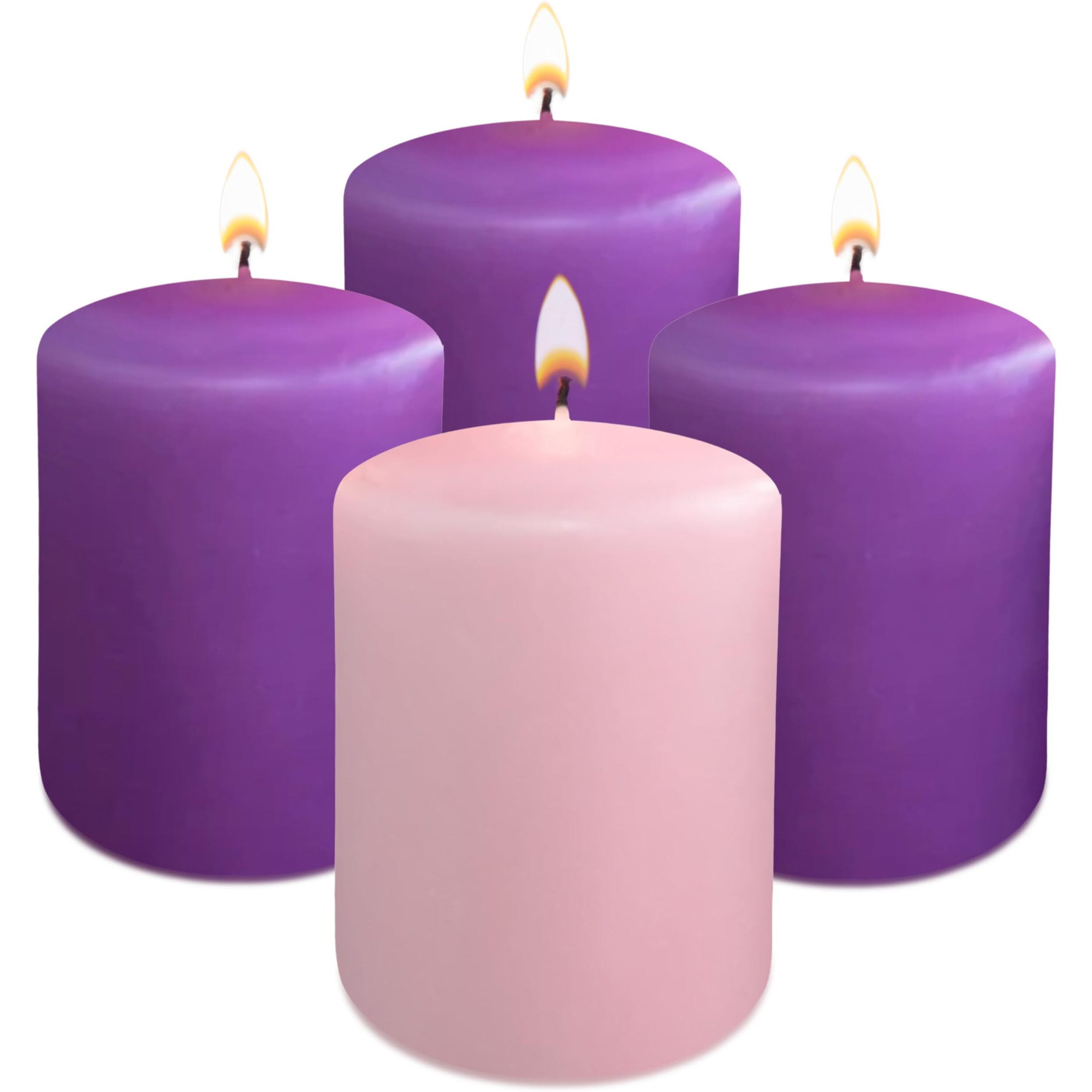 Hyoola Advent Candles Set Of 4 - Advent Pillar Candles 2X3 Inch - Made In Europe Unscented Christmas Candles - Holiday Candles - Advent Wreath Candles