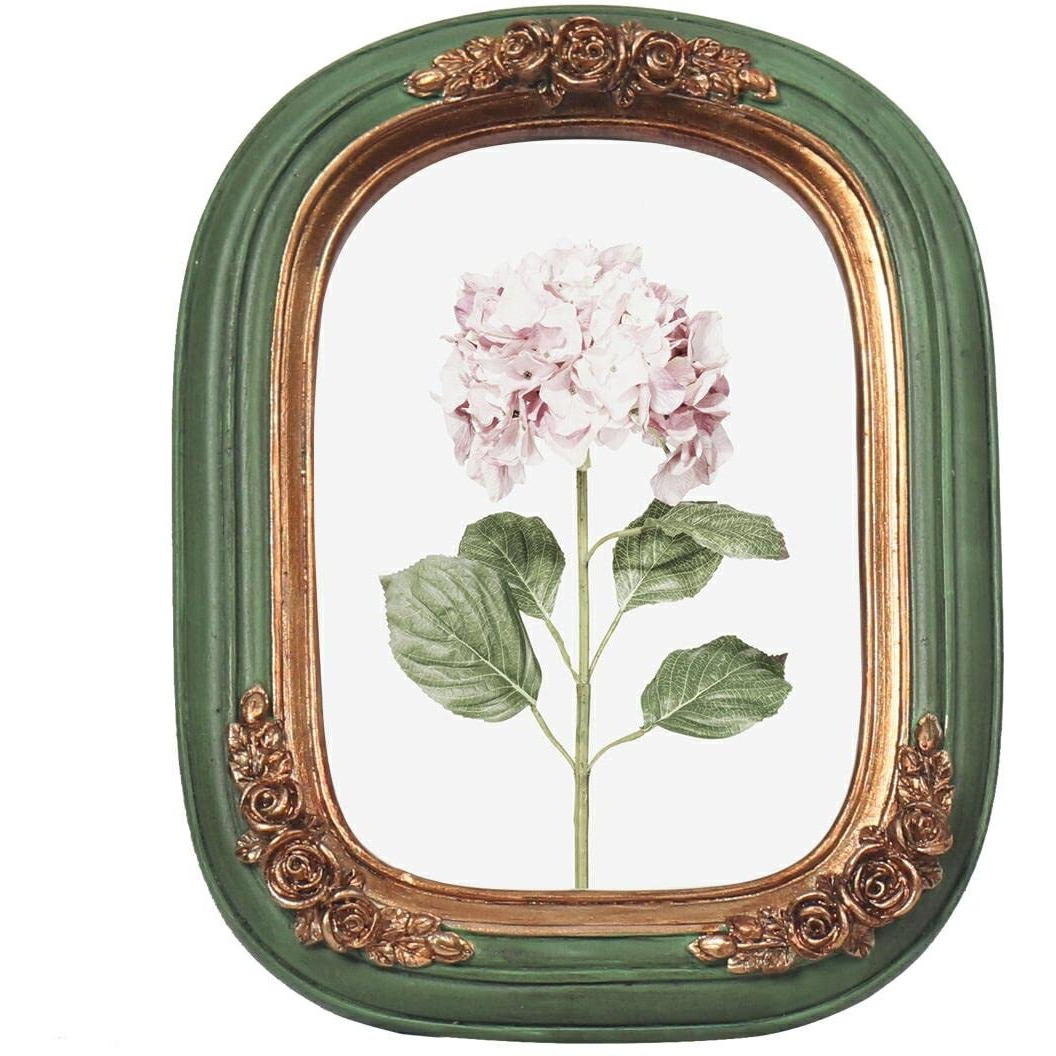 Fr Parafayer Vintage Mini Picture Frame 2.5X3.5 Inch Antique Ornate Photo Frame With Floral Relief Wall And Tabletop Display High Definition Glass Front Retro Home Decor Art Gallery (Green 2.5X3.5)