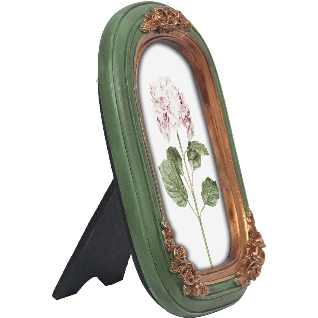 Fr Parafayer Vintage Mini Picture Frame 2.5X3.5 Inch Antique Ornate Photo Frame With Floral Relief Wall And Tabletop Display High Definition Glass Front Retro Home Decor Art Gallery (Green 2.5X3.5)