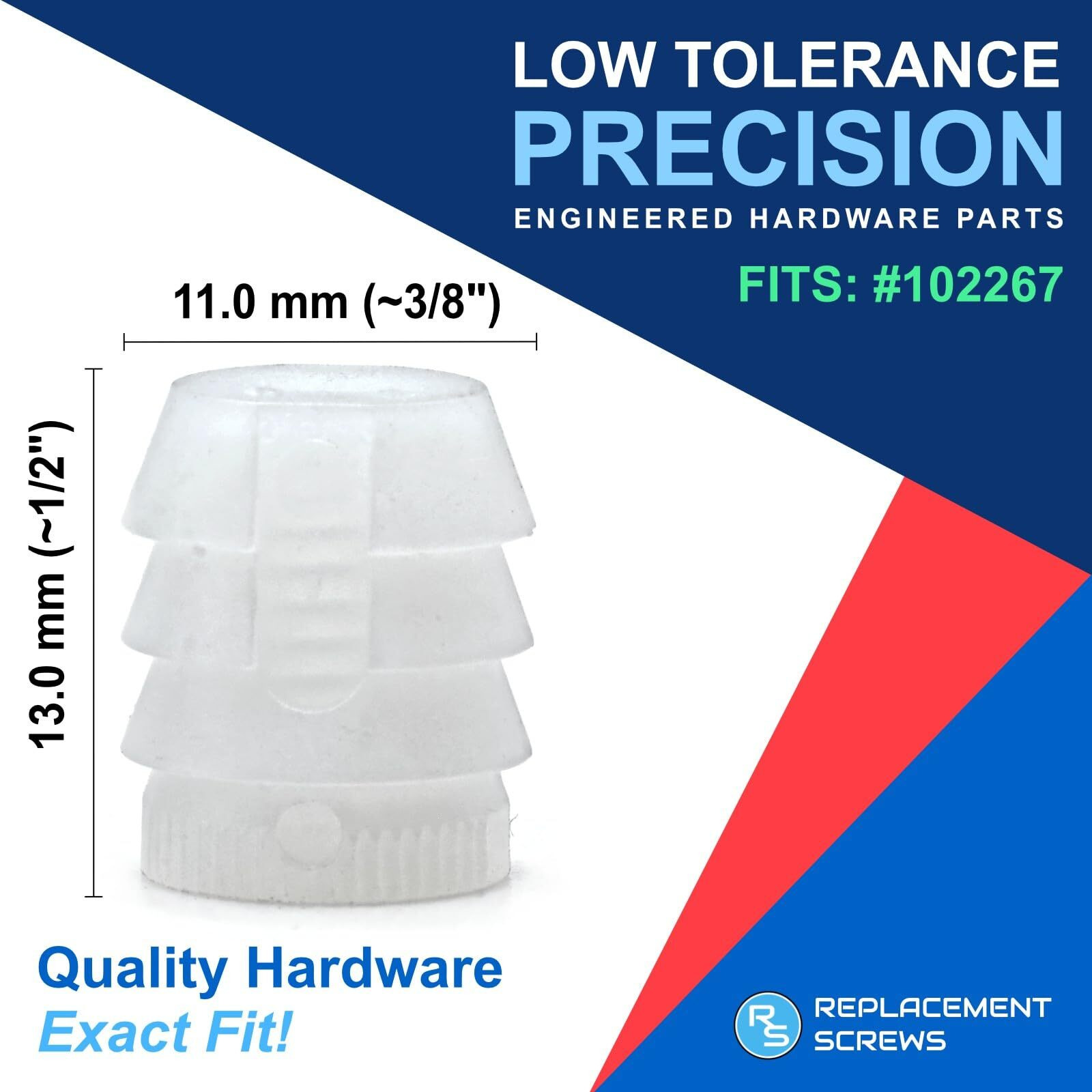 Replacementscrews Plastic Sleeve And Screw Compatible With Ikea Part 102267 & 105163 (Pack Of 8)