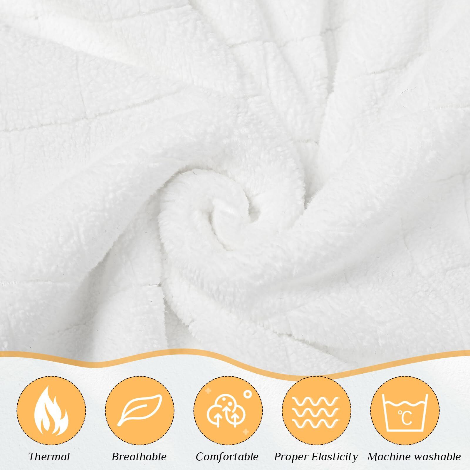 4 Pcs Spa Wrap Towel Wrap For Women Spa Robe With Adjustable Closure Elastic Top Lightweight Wraps For Bath Shower (White Square)