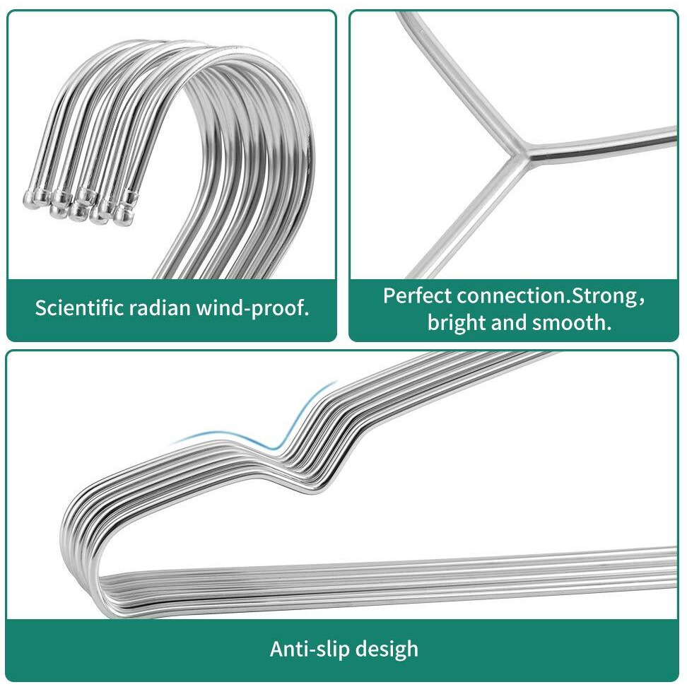 Hangers 10 Pack Clothes Hanger Strong Heavy Duty Stainless Steel Metal Ultra Thin Space Saving Wire Hangers 16.5In By Wycqkl