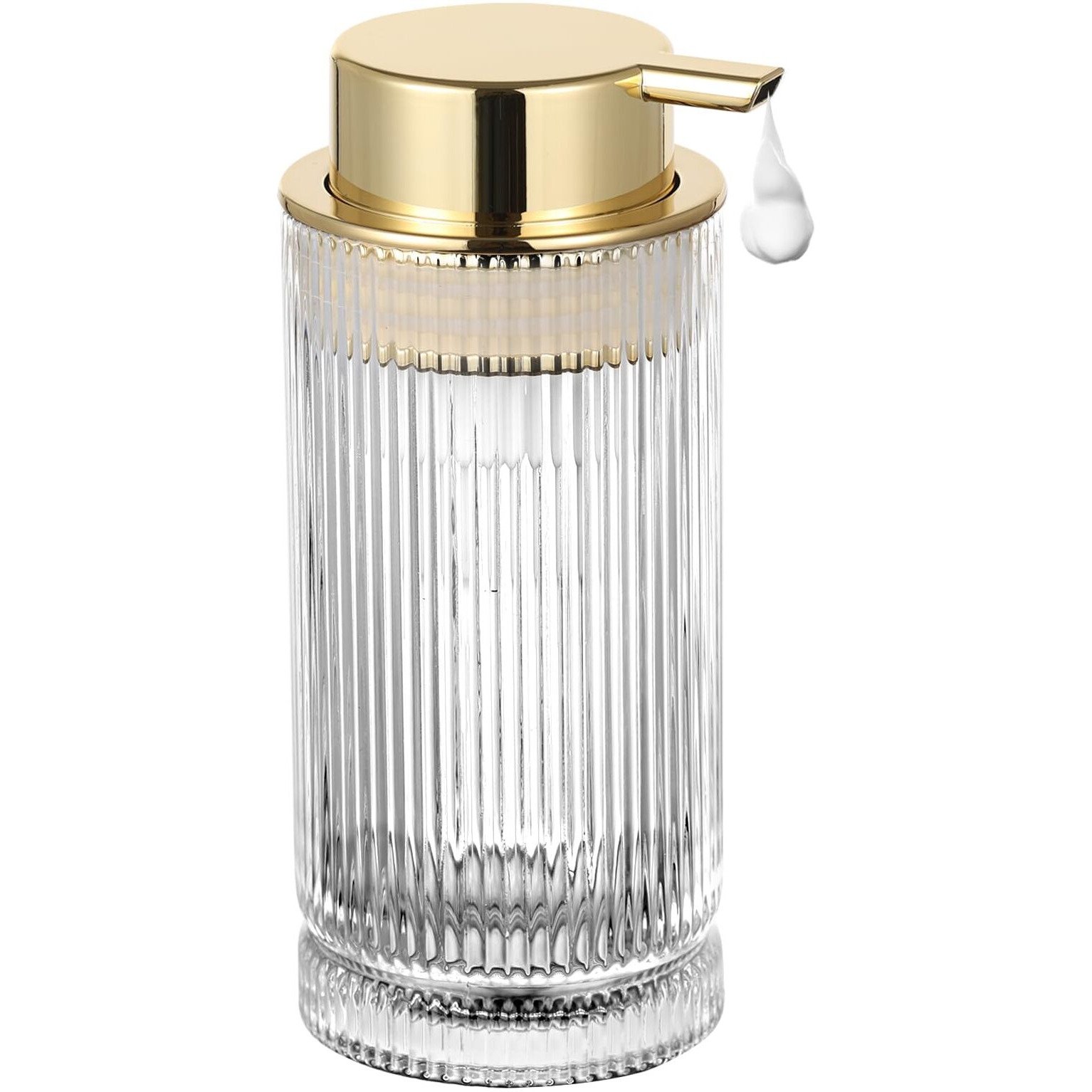 Leicurace Glass Foam Soap Dispenser  Refillable Foaming Dispenser With Gold Pump  Foam Hand Soap Dispenser For Bathroom Kitchen  Modern Home Bathroom Kitchen Decor (Foam Type/Clear)