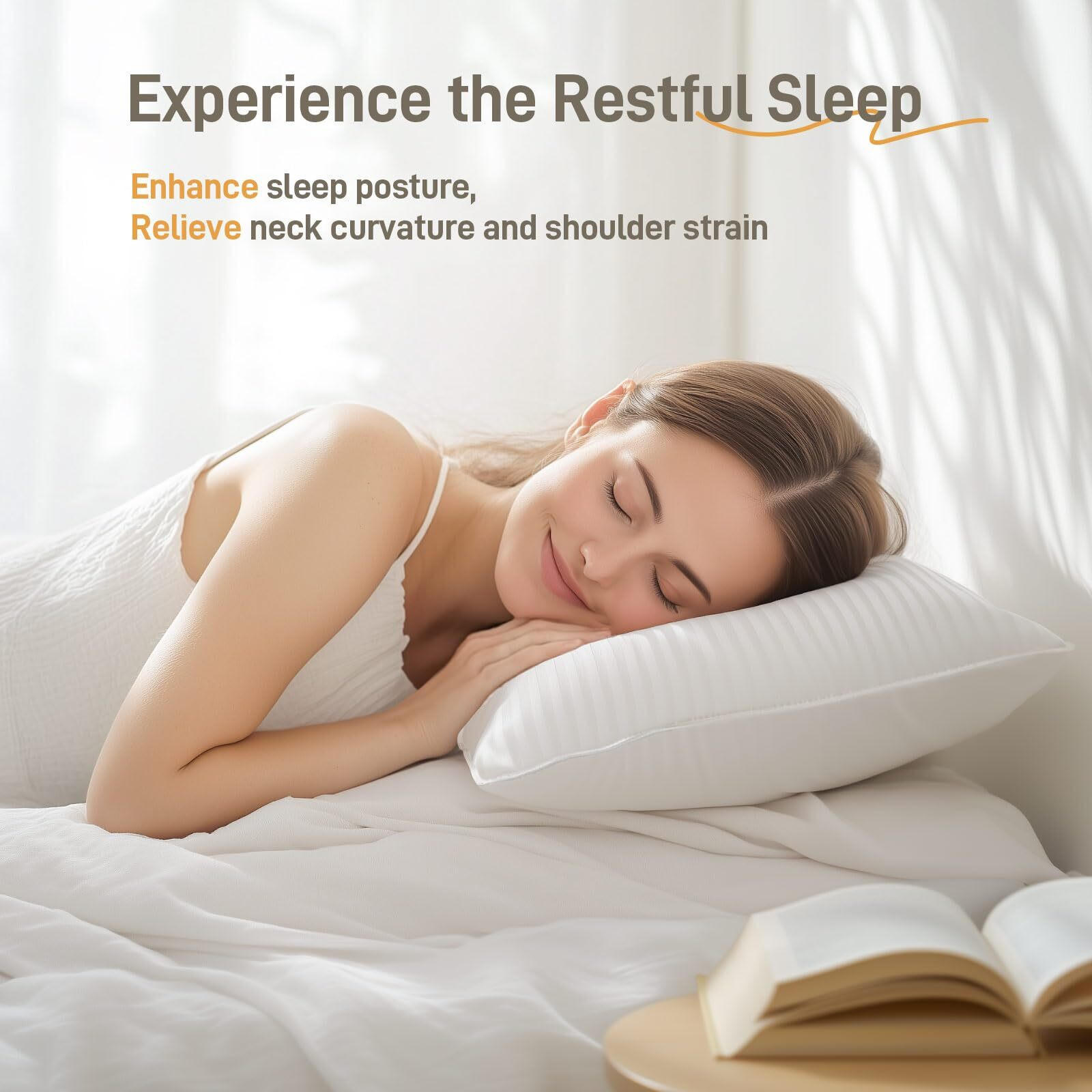 Hypoallergenic 100% Cotton Soft Down Alternative Pillows  King Size Set Of 2  Luxury Hotel Quality  Ideal For Side  Back And Stomach Sleepers  Oeko-Tex Certified
