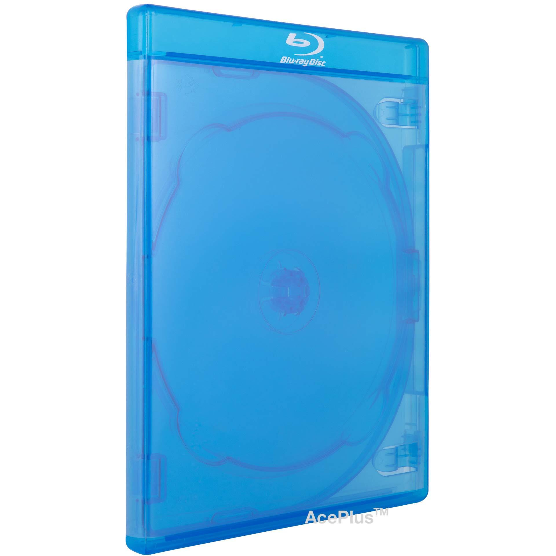 Aceplus Premium Blu-Ray Triple 3-Disc Replacement Cases 12Mm Thickness With Screen Printed Logo And Wrap Around Clear Plastic Sleeve (1-Pack)