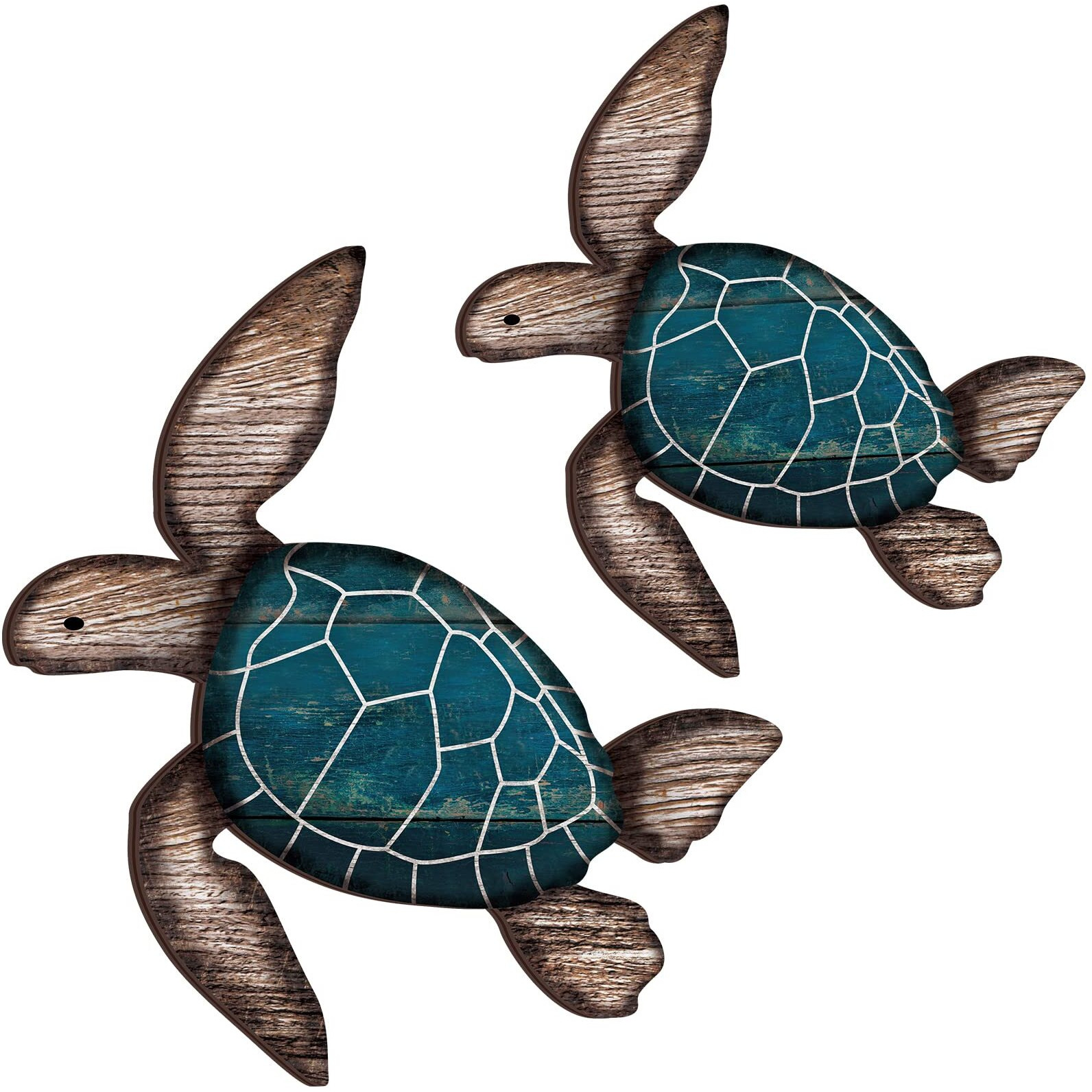 2 Sizes Wooden Sea Turtle Wall Decor Wall Art Farmhouse Ocean Turtle Hanging Decoration Beach Theme Decor Vintage Turtle Coastal Decor For Home Lake House Bathroom Decor