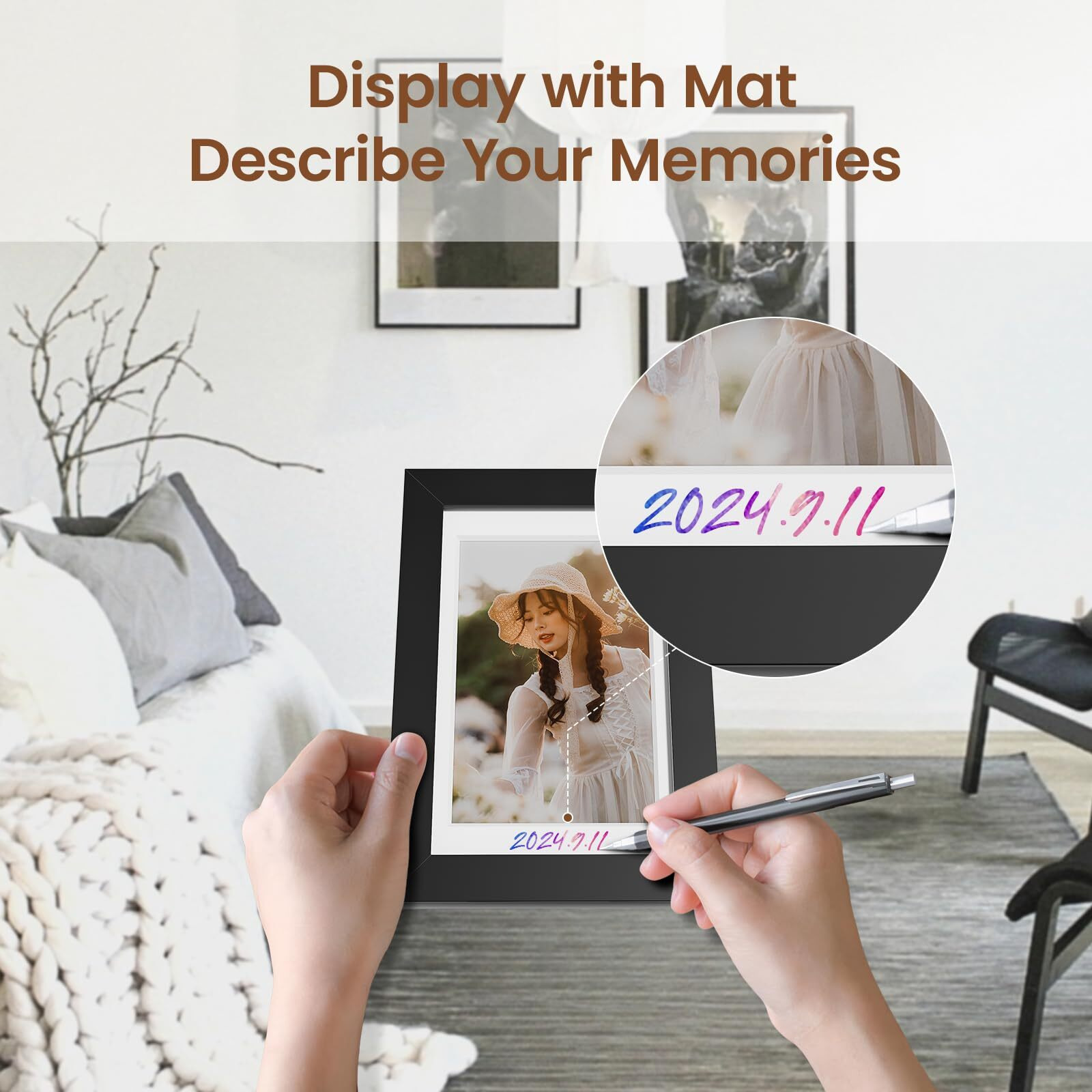 Heimlove 10X10 Picture Frames Set Of 3 With Mat To Display 8X8 Picture Plastic Black Photo Frame For Poster Diploma Certificate And Document With Gallery Wall Frame Set
