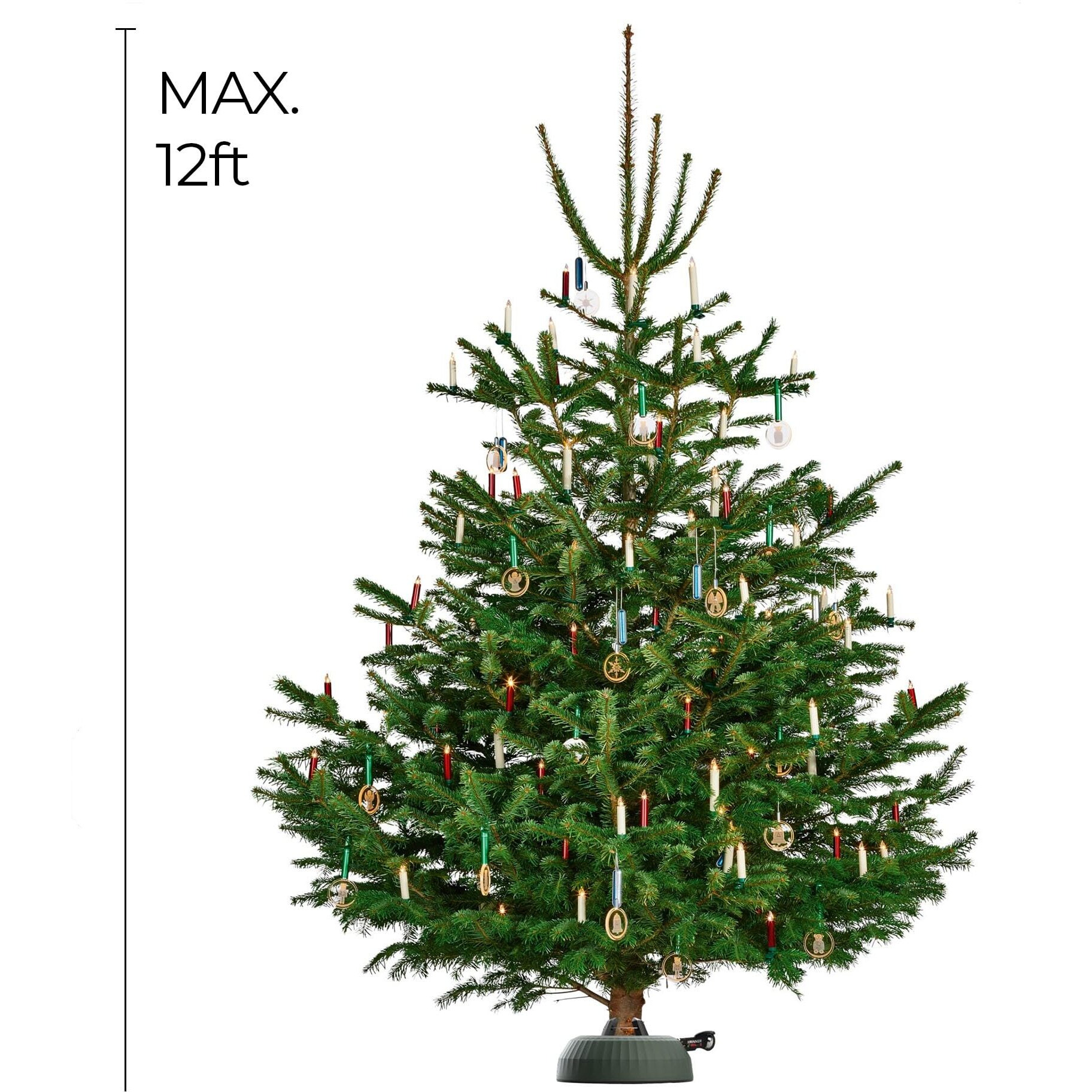 Krinner X-12 Deluxe Christmas Tree Stand  Green - Single Cable Operation  Holds Up To 12 Foot Holiday Trees - Foot Press For Easy Setup  Water Tank And Water Level Indicator
