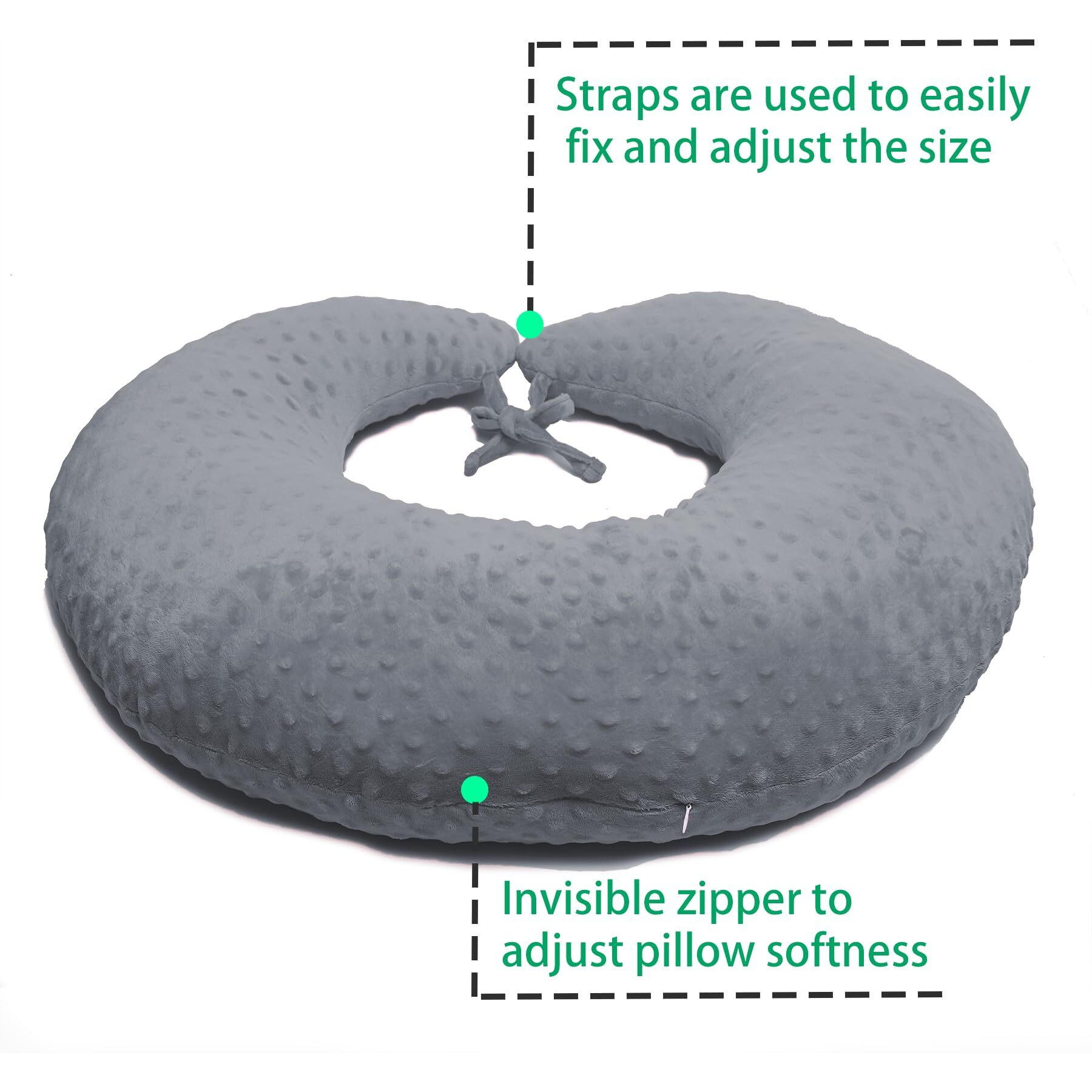 Wuwumiline Professional Gaming Pillow For Lap Arm Rest Pillow Gaming Lap Pillow With Crochet Support - Eliminate Pain In Gaming (Grey)