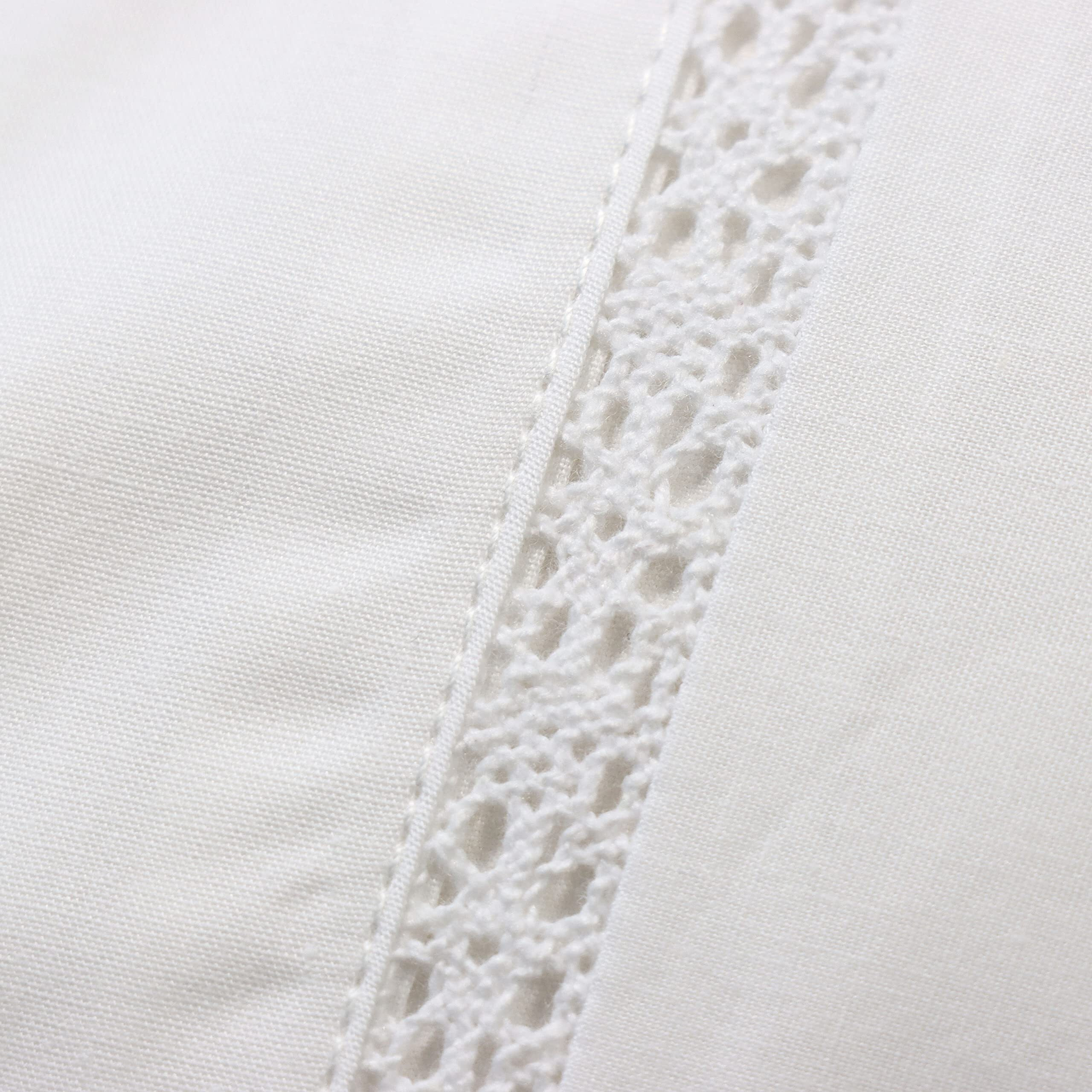 Ranznaz 100% Cotton Lace Pillow Cases King Size Set Of 2 - White Good Feeling Pillowcases 2 Pack With Envelope Closure  Elegant Lace Softer And Breathable Pillow Case (20 X 36)