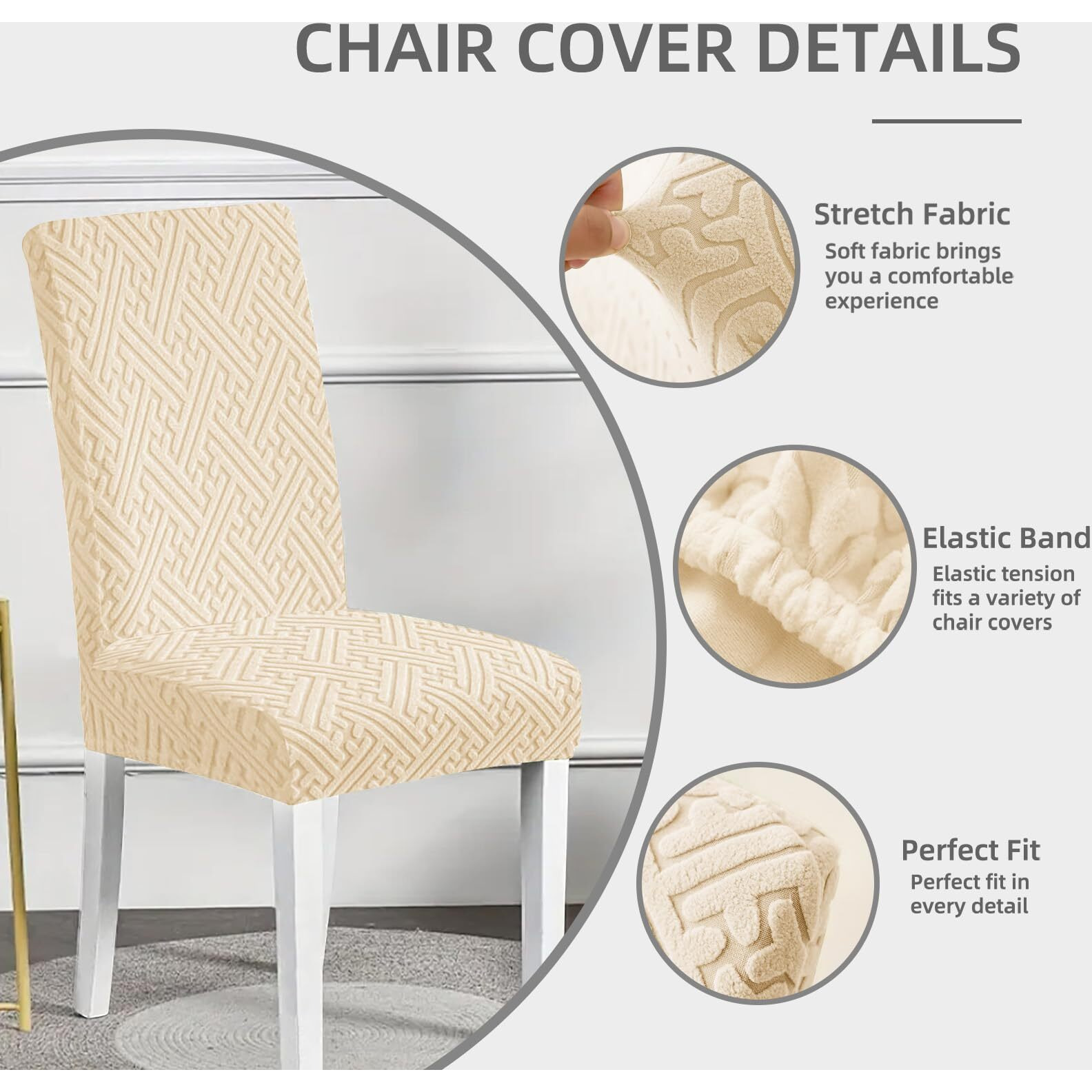 Promindflyplka Chair Covers  Dining Room Chair Covers  Keep Chairs Dustproof  Washable  Regular Size  Chair Covers 4 Pack For Kitchen  Hotel  Meeting