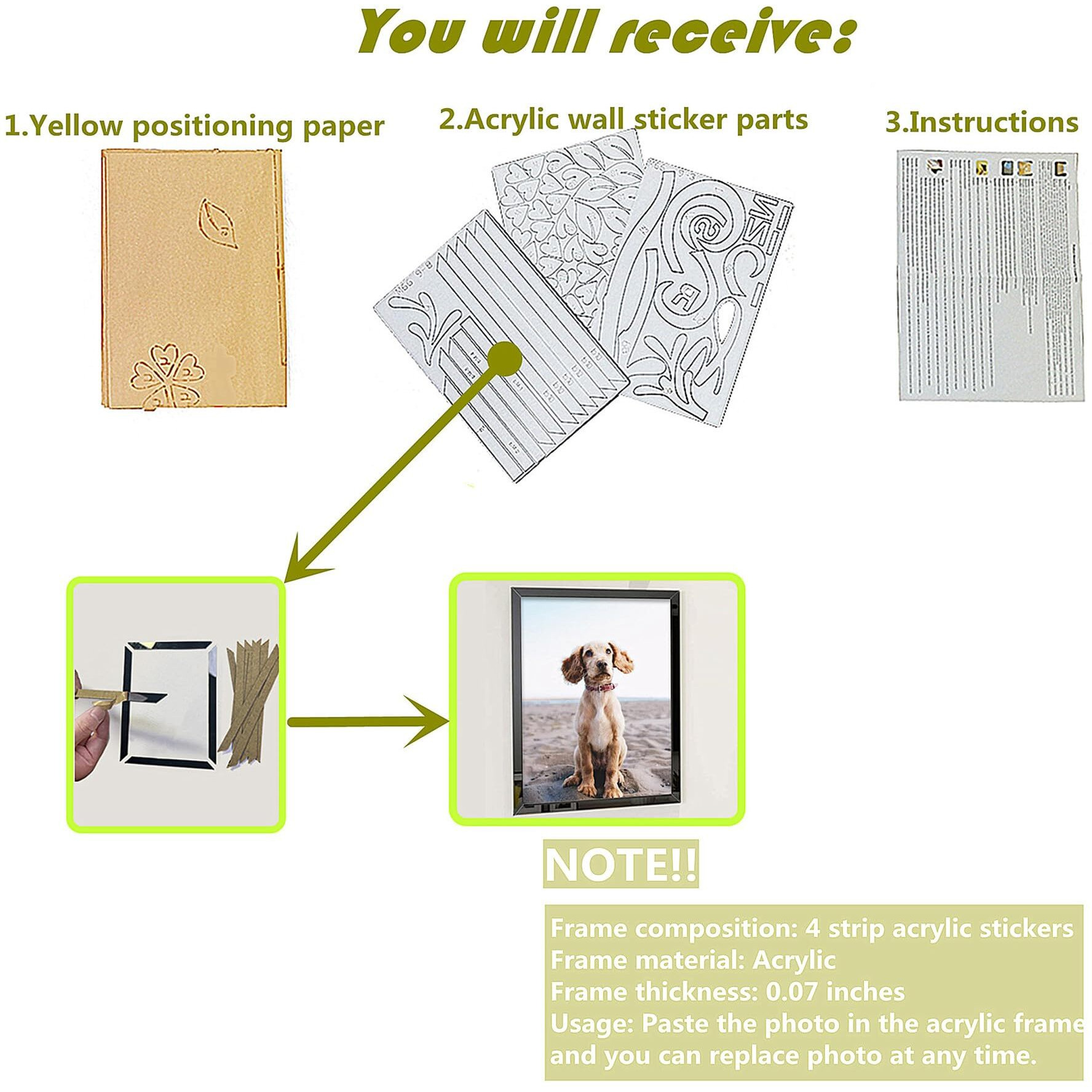 Family Tree Wall Decor For Living Room - Picture Frames Collage Wall Decor 4X6 5X7 8X10 11X14 3D Diy-Acrylic Family Wall Decor Photo Collage Frame For Wall - Marcos Para Fotos De Pared