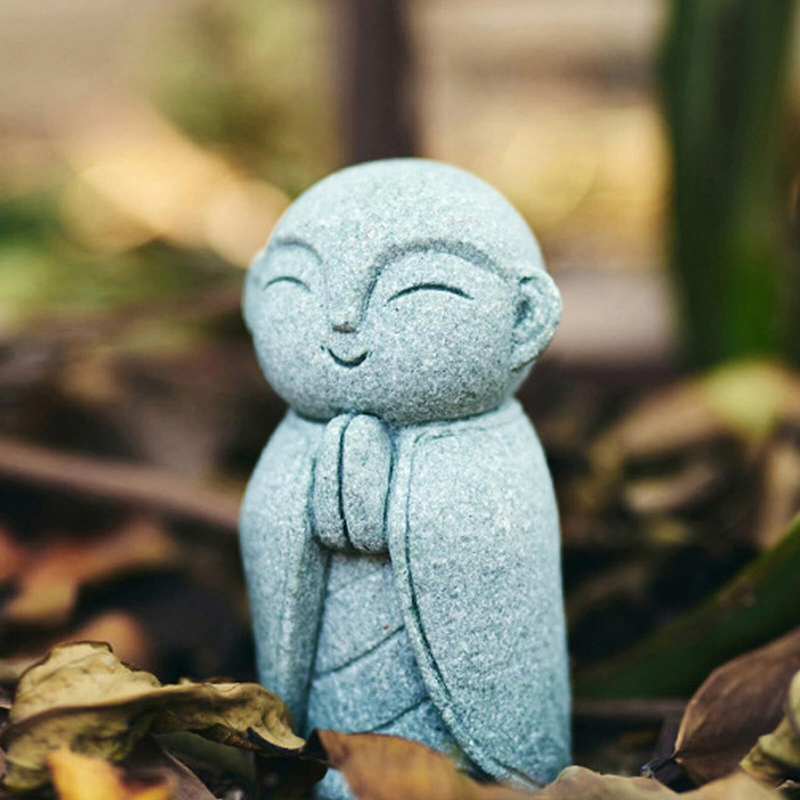 Owmell Japanese Jizo Monk Statue Praying  Buddha Jizo Statue Figurine Memorial Statue Aquarium Decoration For Garden Outdoor Ornament 2.6"" - Namaste