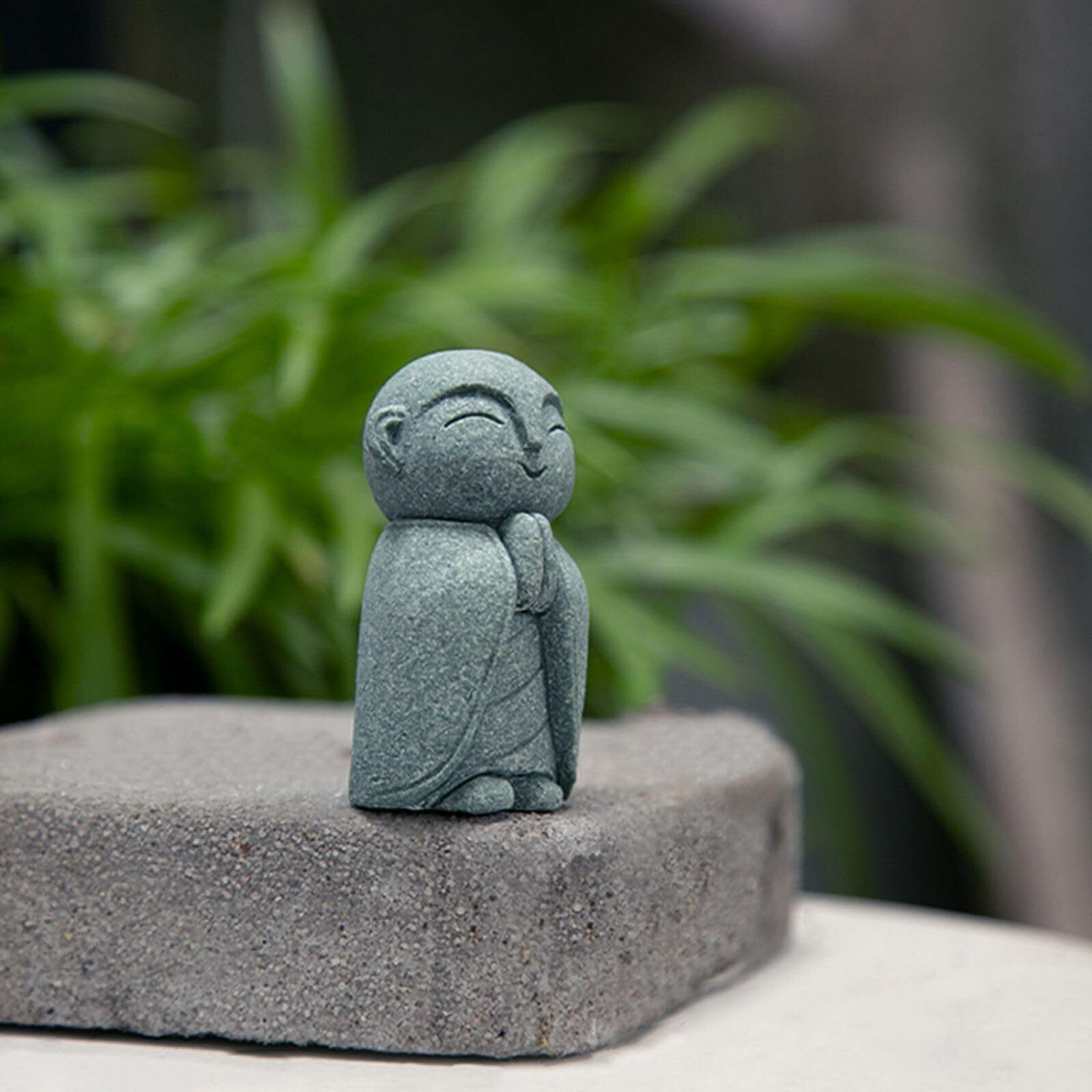 Owmell Japanese Jizo Monk Statue Praying  Buddha Jizo Statue Figurine Memorial Statue Aquarium Decoration For Garden Outdoor Ornament 2.6"" - Namaste