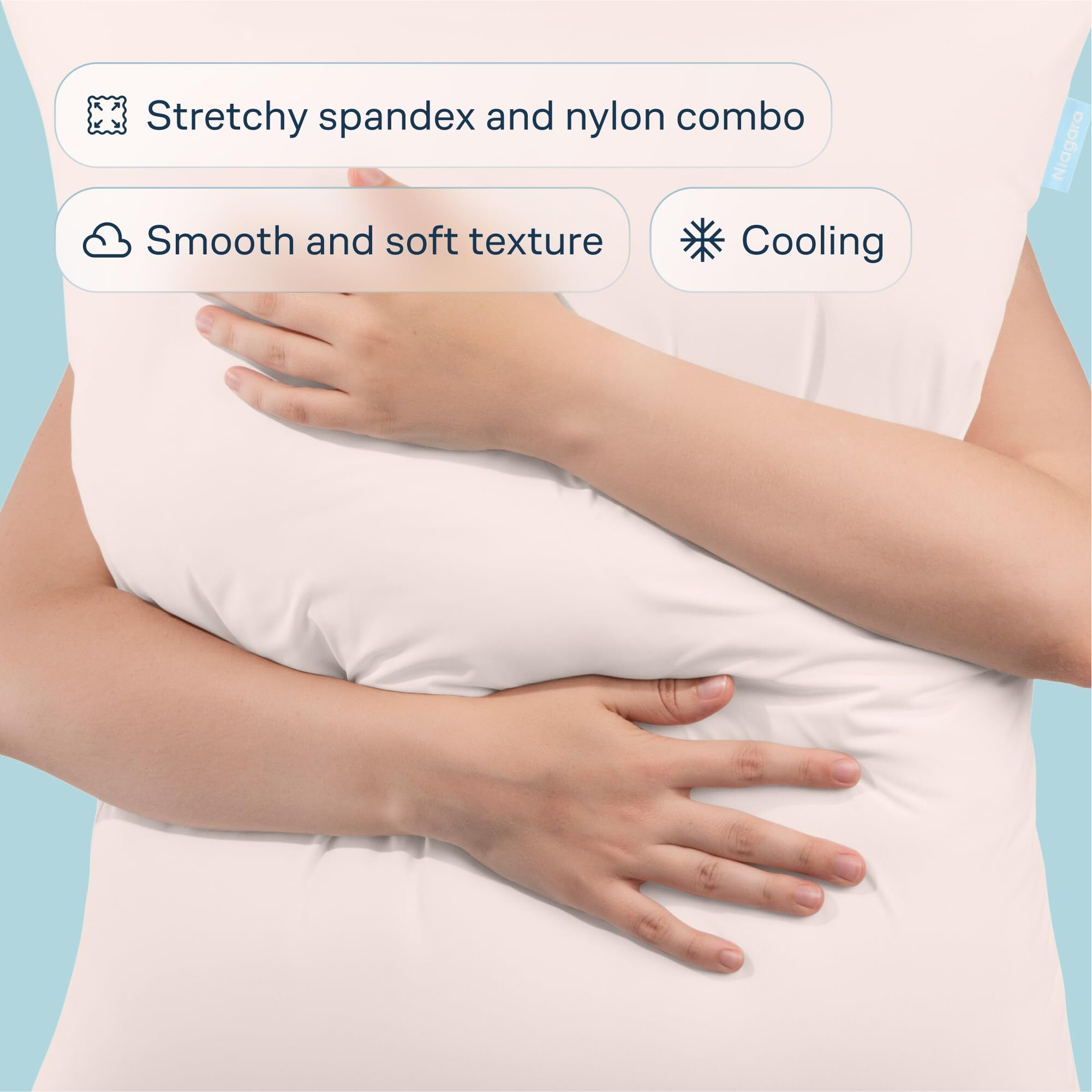 Niagara Set Of 2 Cooling Pillow Cases Queen Size  Coolspan Technology Q-Max 0.4 Cooling Pillowcases For Hot Sleepers  Hidden Zipper Pillow Covers  Soft  Anti-Static (20X30'') - Cream White